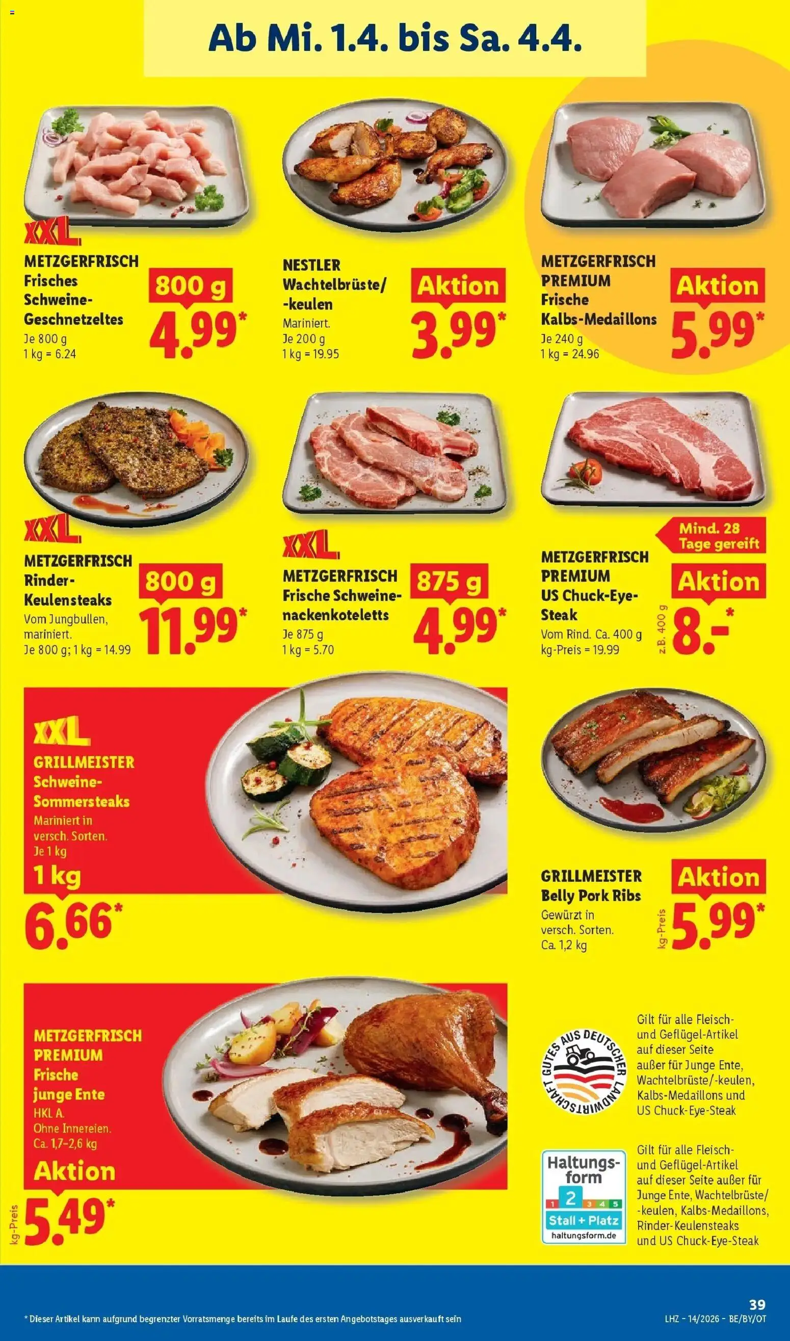 Lidl Prospekt Hof-innenstadt – gültig ab 30.03.2026 | Seite: 63 | Produkte: Steak, Fleisch, Ente