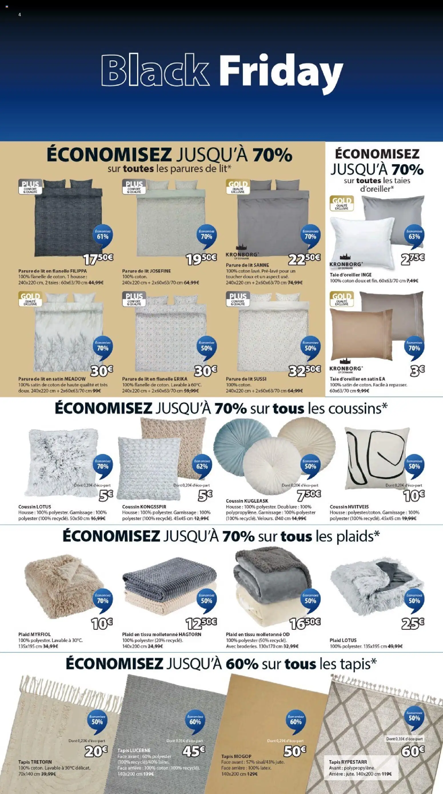 {H1} | Page: 4 | Produits: Taie d'oreiller, Coton, Lit, Tapis