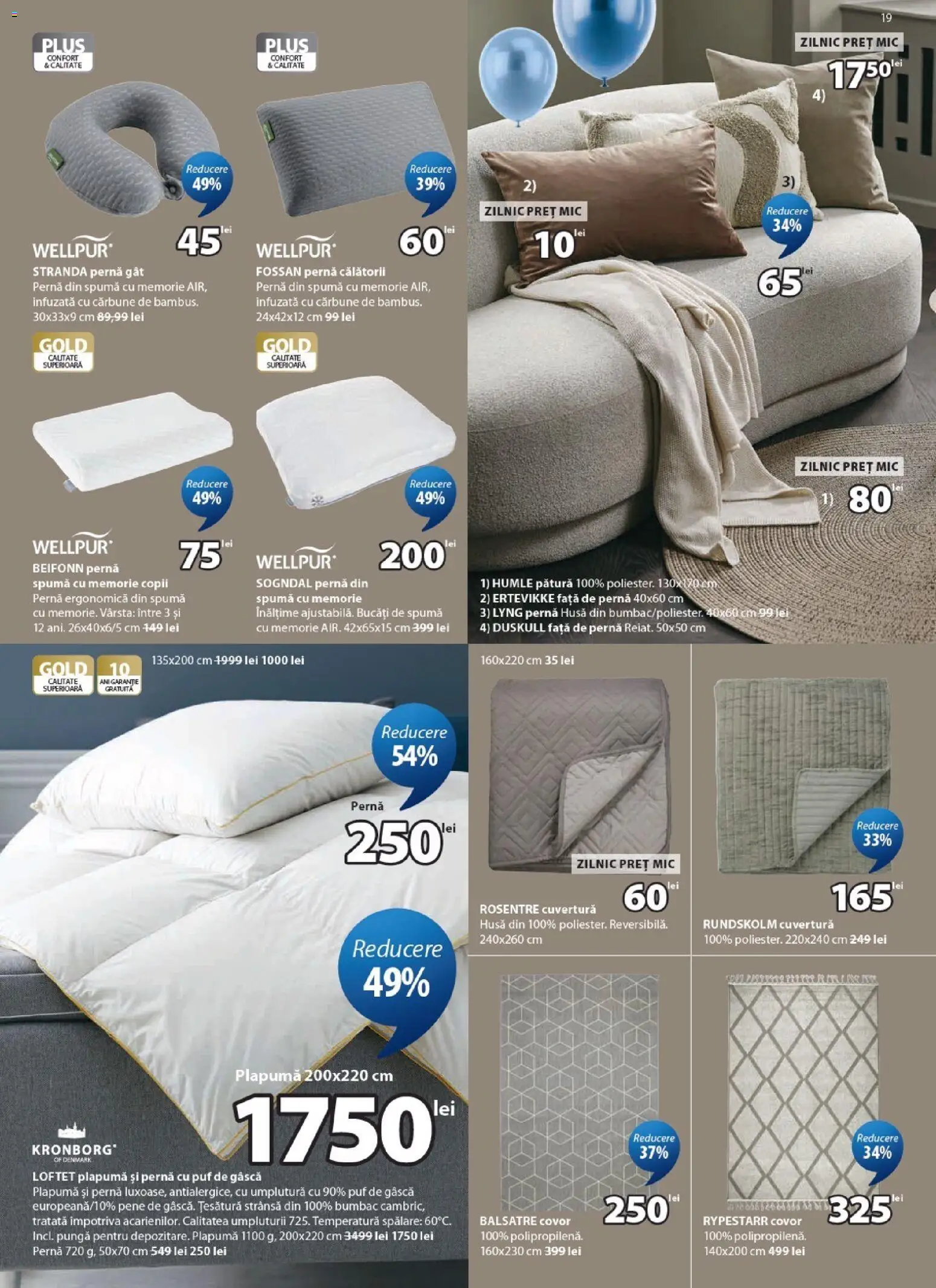 Noul catalog JYSK – valabil de la 25.03.2026 | Pagină: 19 | Produse: Pungă, Cuvertură, Pătură, Plapumă