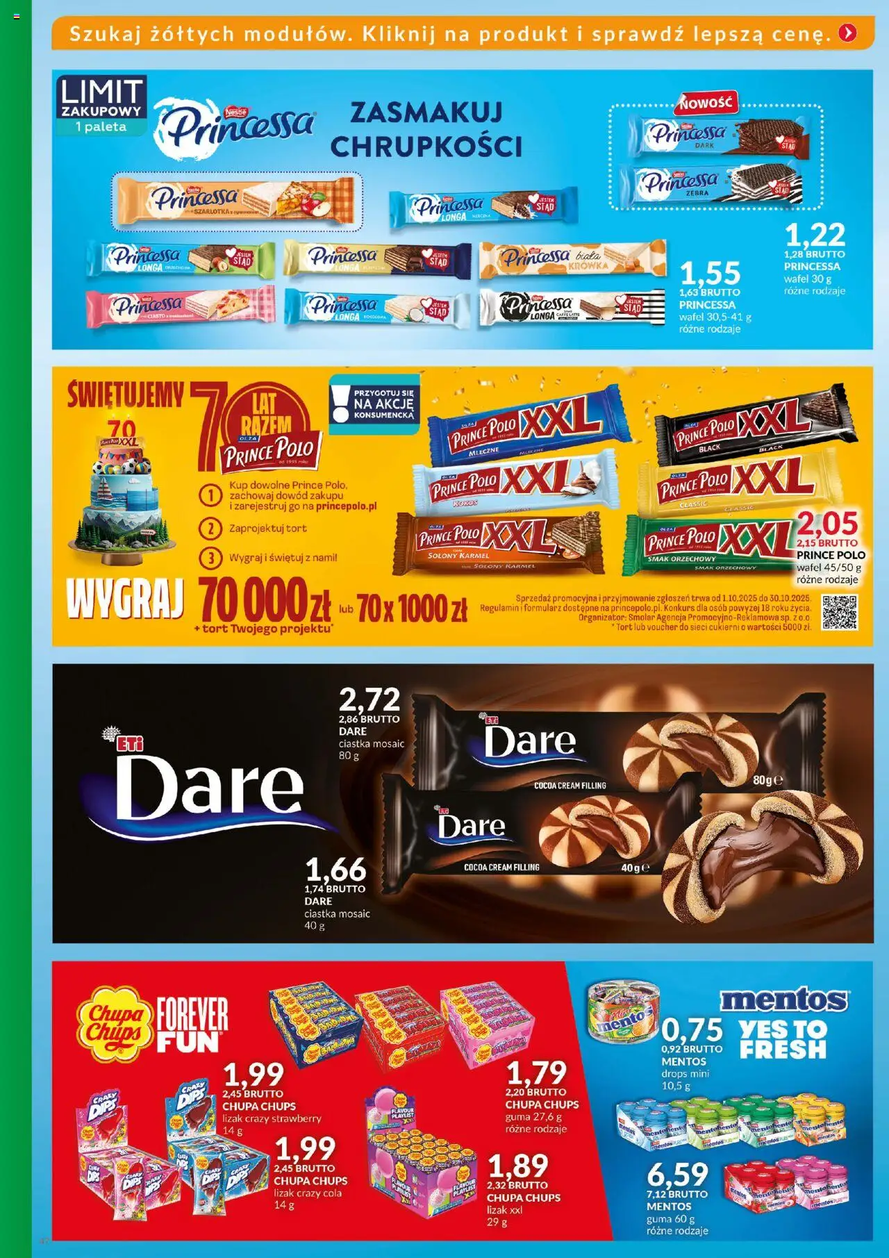 Eurocash Gazetka - Katalog Artykułów Spożywczych od 21.09.2025 | Strona: 47 | Produkty: Prince polo xxl, Krowka, Tort, Ciastka