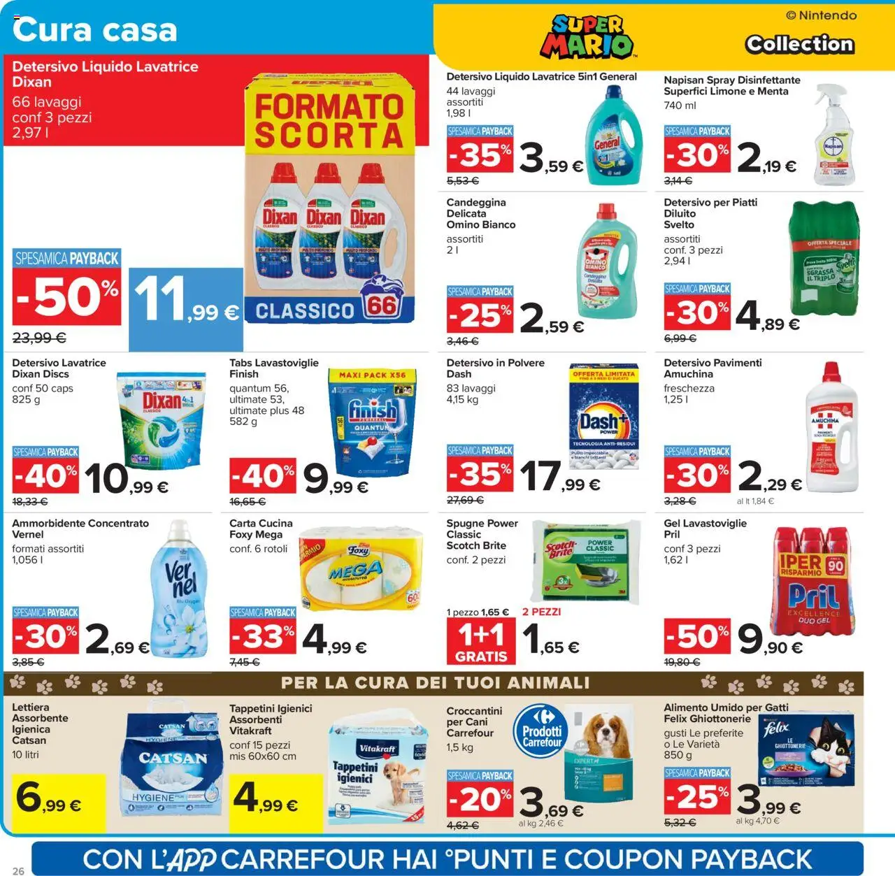 Volantino Carrefour del 10.10.2025 | Pagina: 26 | Prodotti: Detersivo per piatti, Candeggina, Limone, Menta
