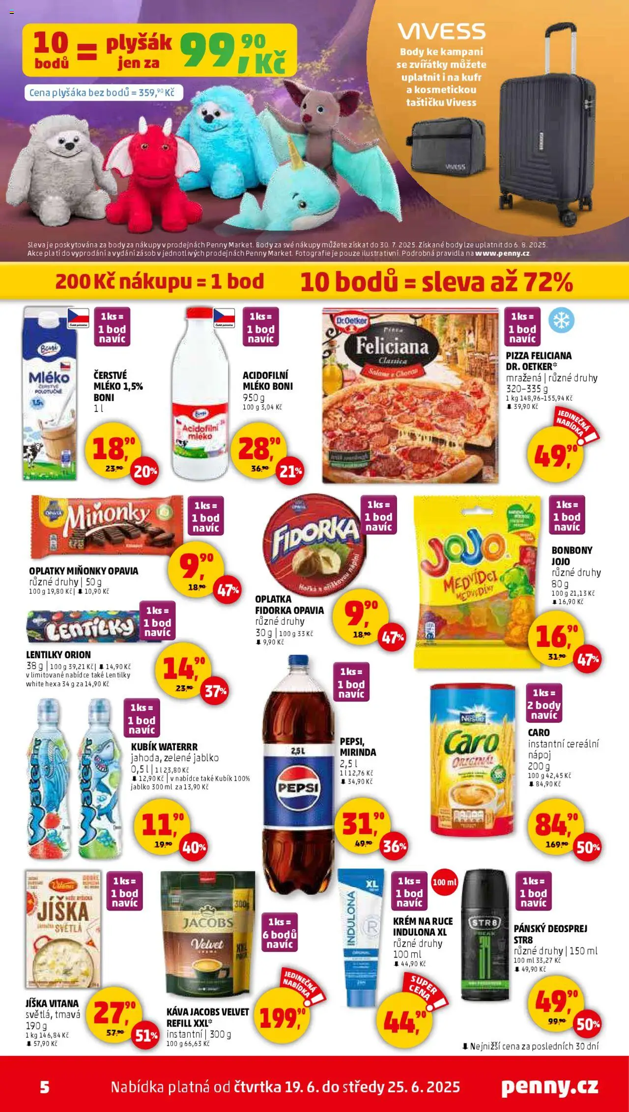 Penny Market leták - Čtvrtečník od 19.06.2025 | Strana: 5 | Produkty: Jíška, Acidofilní mléko, Lentilky, Fidorka