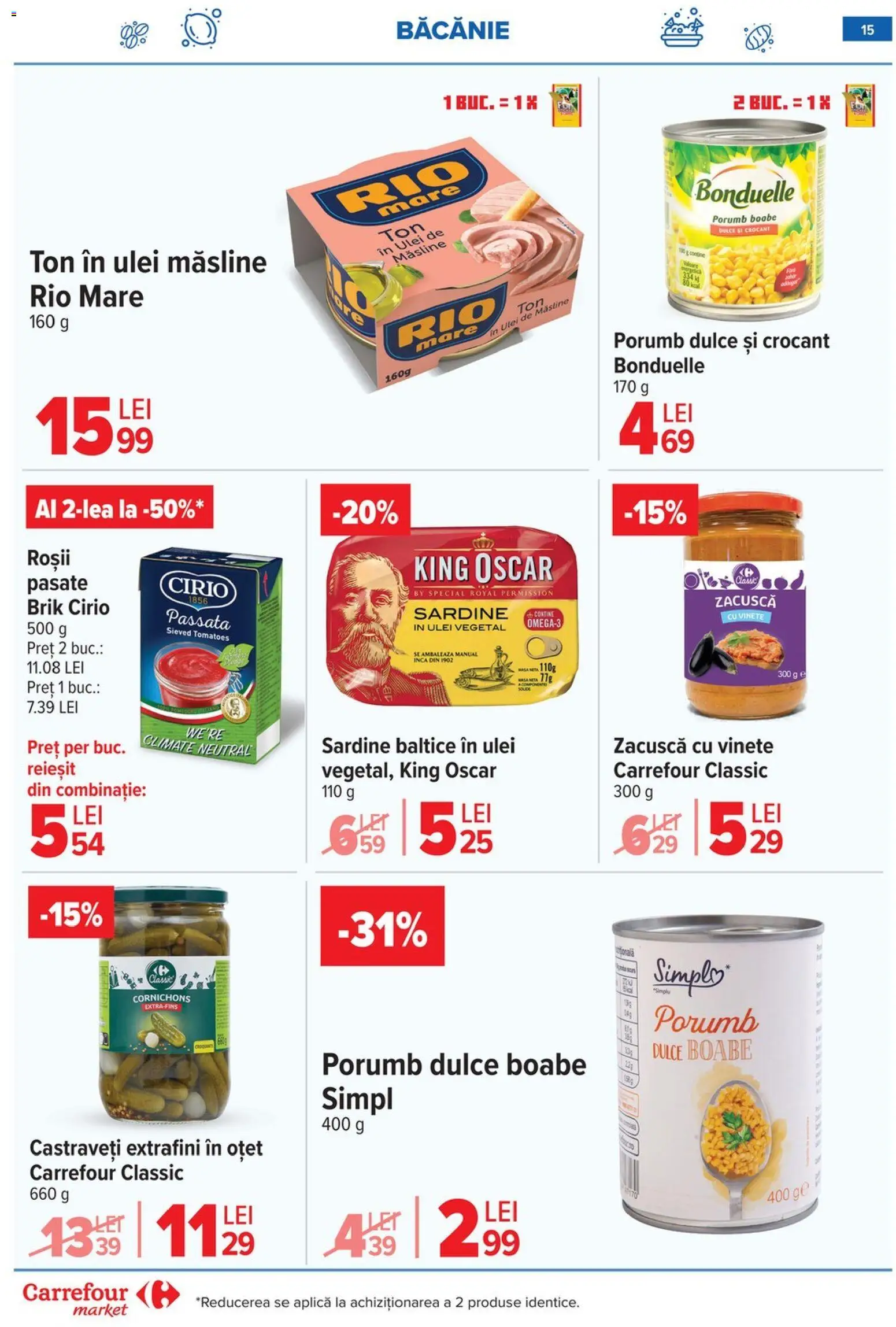 Noul catalog Carrefour – valabil de la 15.04.2026 | Pagină: 17 | Produse: Măsline, Ulei, Oțet, Zacuscă