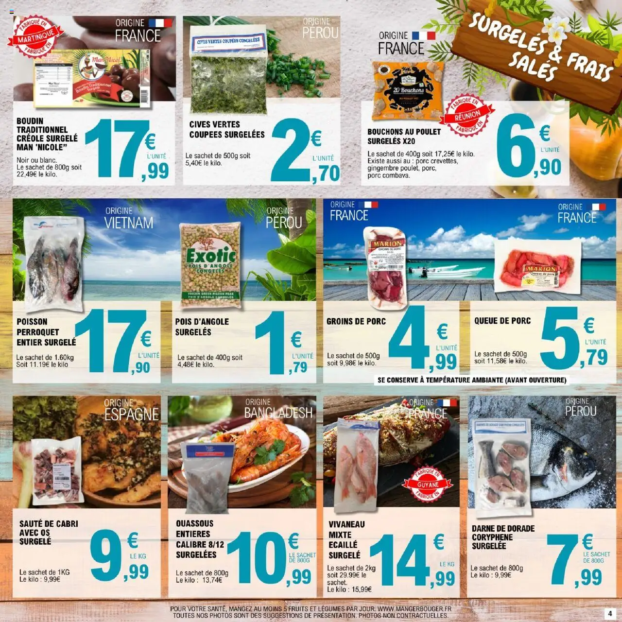  | Page: 4 | Produits: Pois, Gingembre, Porc, Poisson