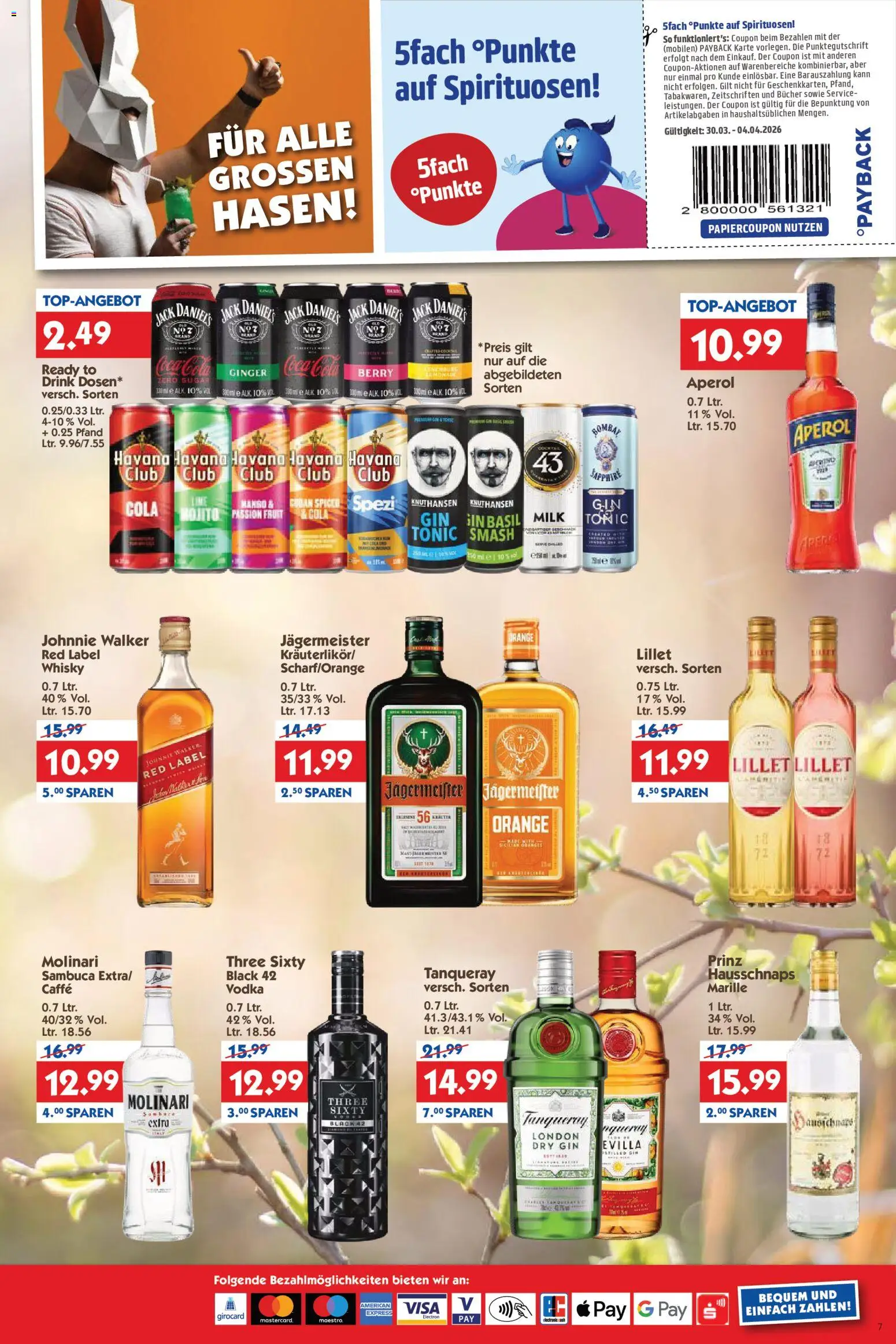 HOL’AB! Prospekt 	 – gültig ab 30.03.2026 | Seite: 7 | Produkte: Cola, Sambuca, Vodka, Johnnie walker