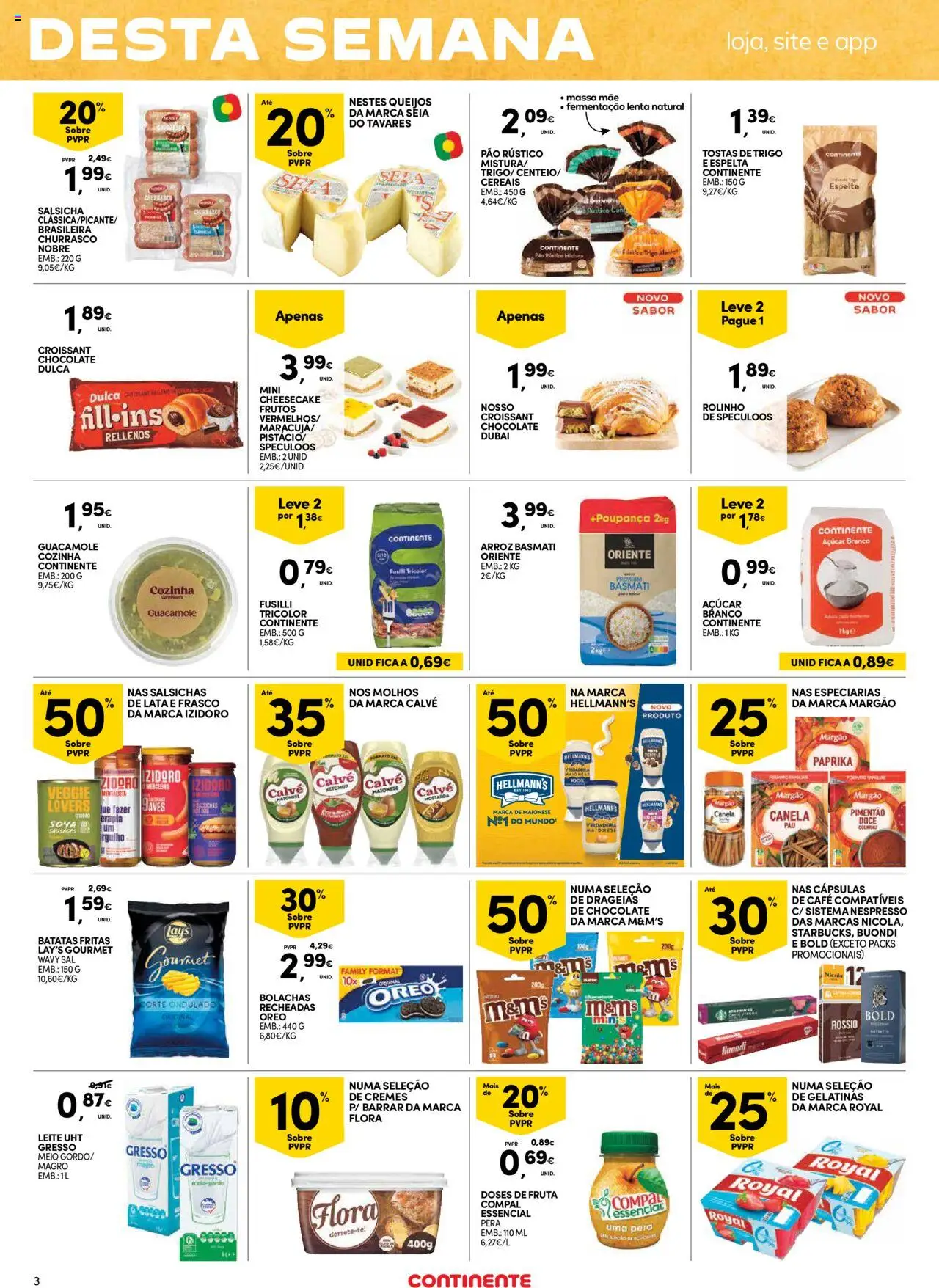 Continente - Fim de Semana │ válido de 08.08.2025 | Página: 3 | Produtos: Canela, Sal, Maionese, Ketchup