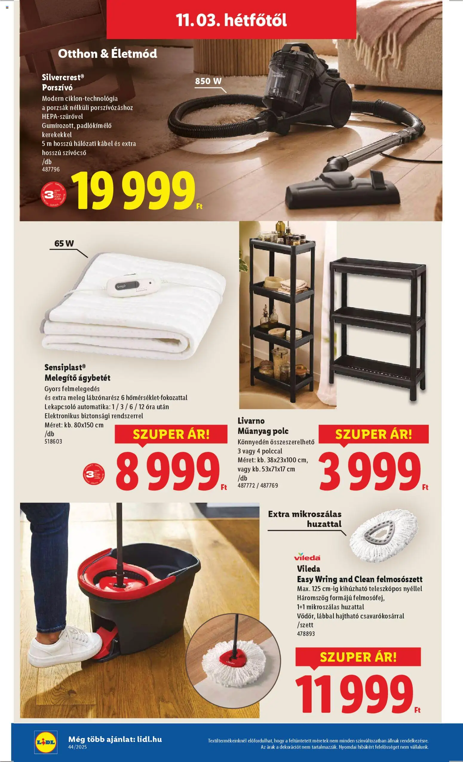 Lidl akciós ujság - amely érvényes a következő dátumtól: 30.10.2025 | Oldal: 38 | Termékek: Kábel, Porszívó, Polc, Óra