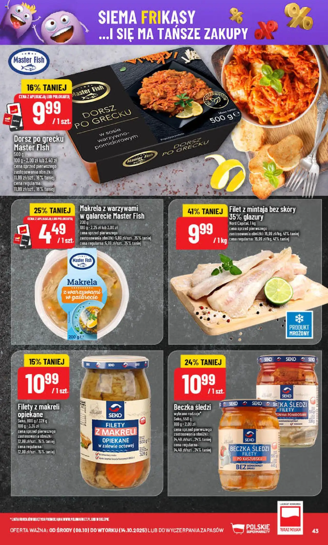 POLOmarket Gazetka od 08.10.2025 | Strona: 43 | Produkty: Dorsz, Makrela