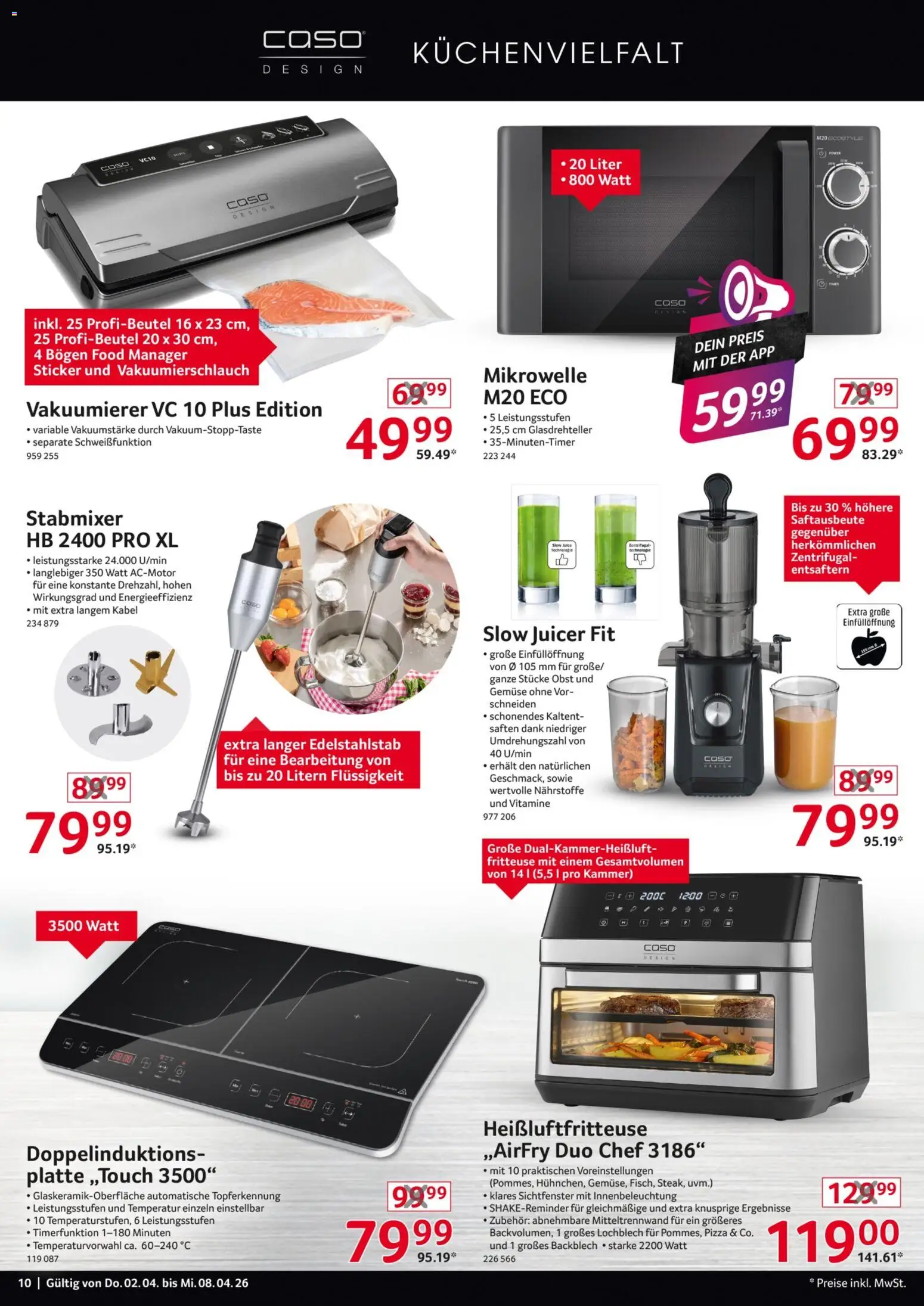 Selgros Non Food – gültig ab 02.04.2026 | Seite: 10 | Produkte: Gemüse, Obst, Stabmixer, Heißluftfritteuse