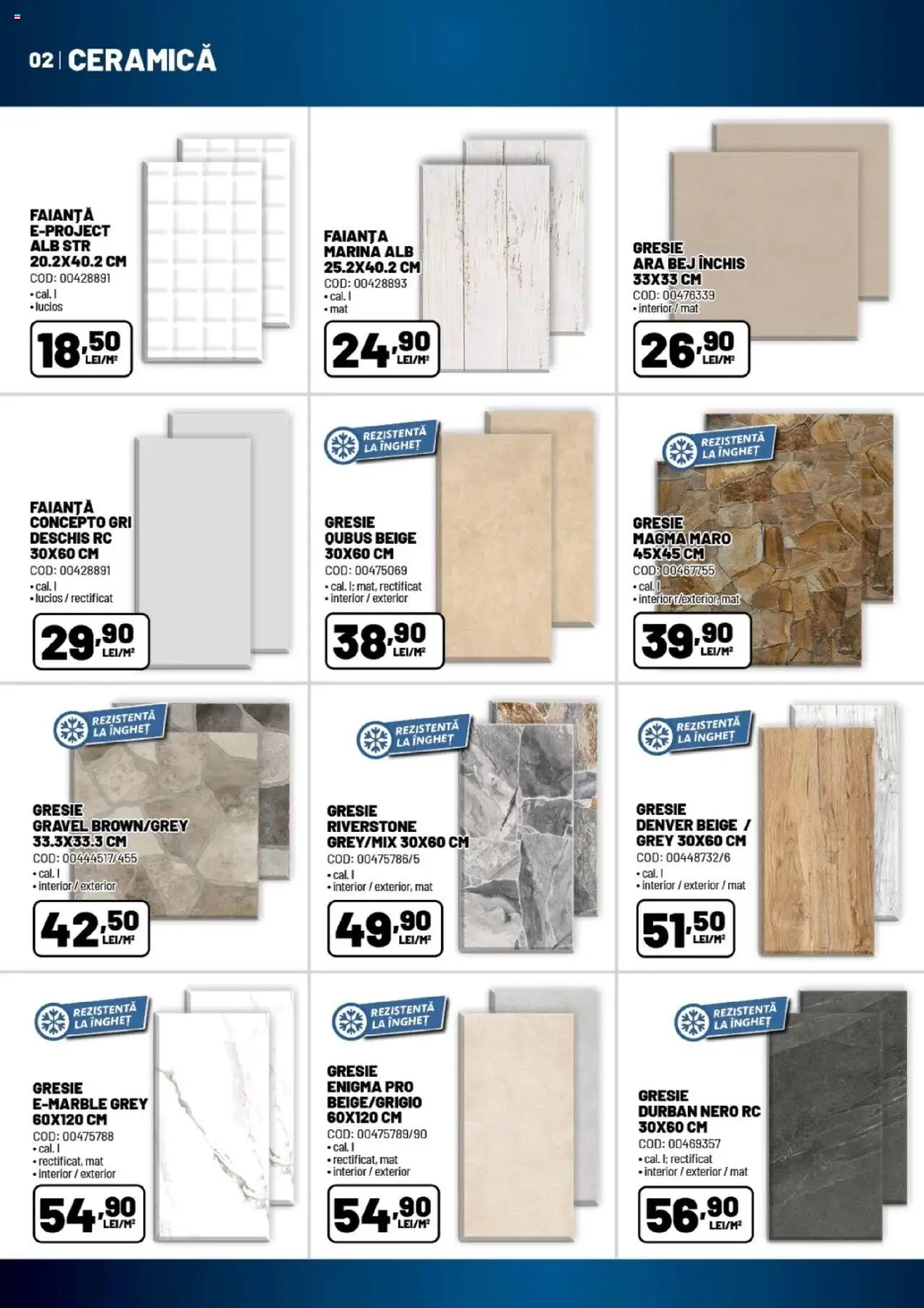 Noul catalog Ambient – valabil de la 01.10.2025 | Pagină: 2 | Produse: Faianță, Gresie