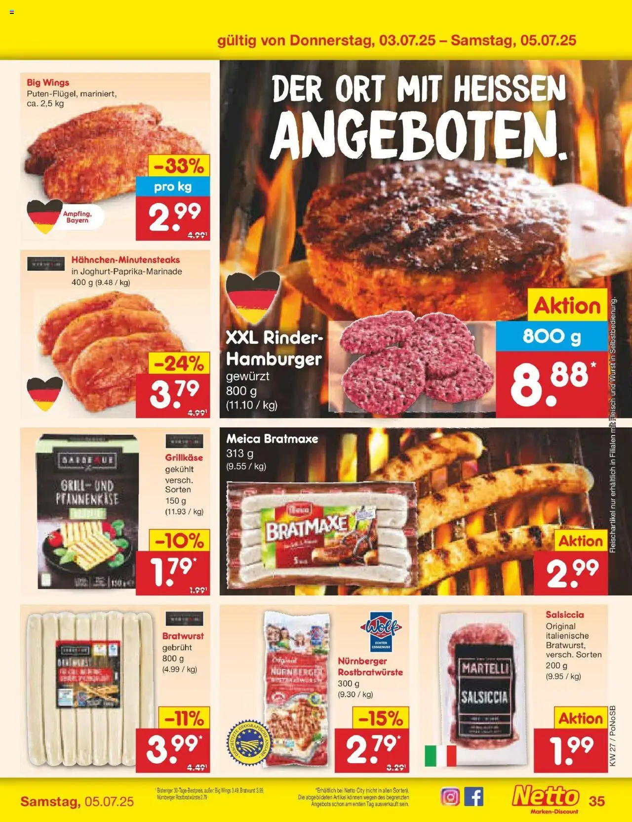 Netto Marken-Discount prospekt Amberg	 - gültig ab dem 29.06.2025 | Seite: 55 | Produkte: Grill, Bratwurst, Wurst, Fleisch