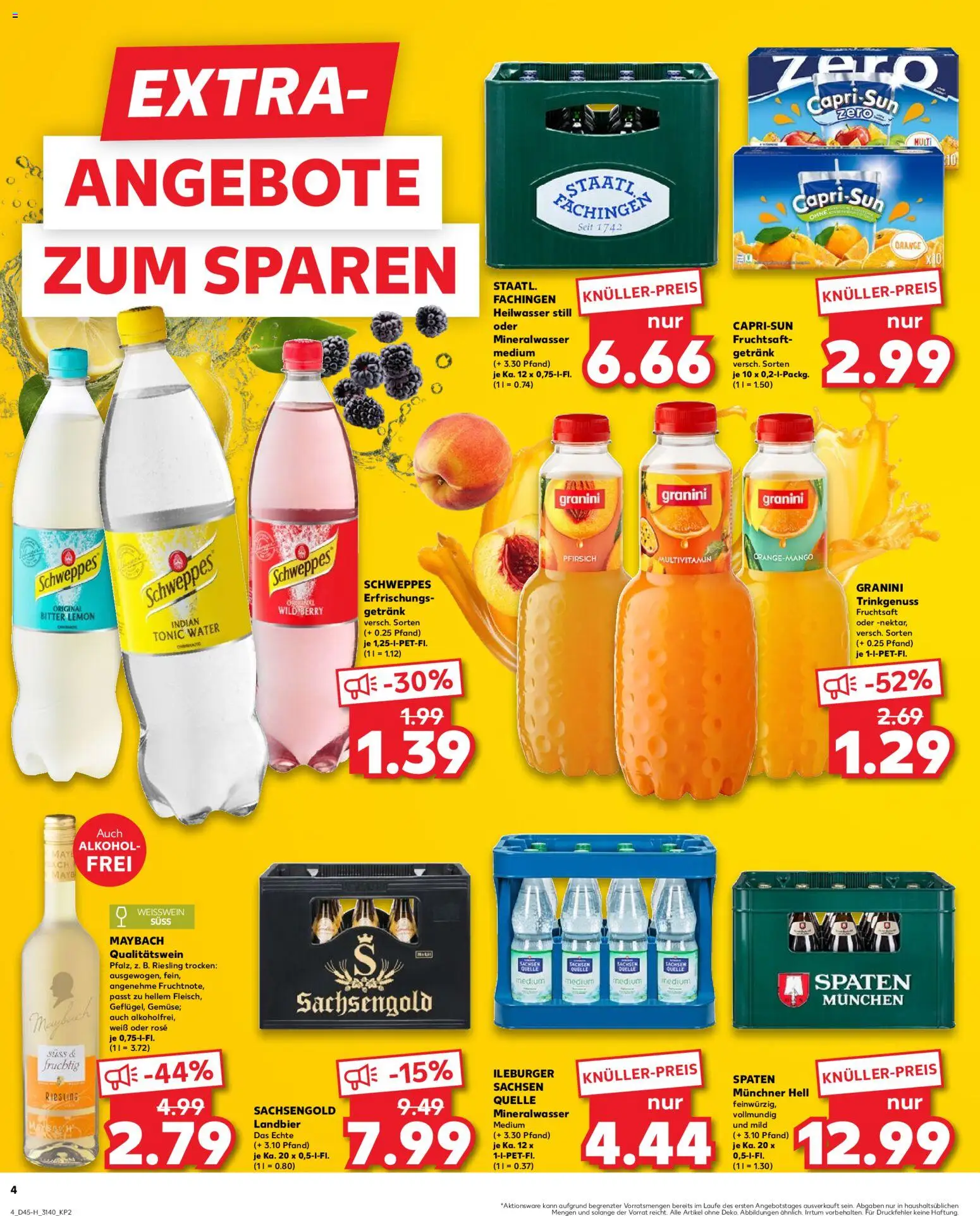 Kaufland prospekt Leipzig	 – gültig ab 06.11.2025 | Seite: 4 | Produkte: Capri sun, Mineralwasser, Granini, Fruchtsaft