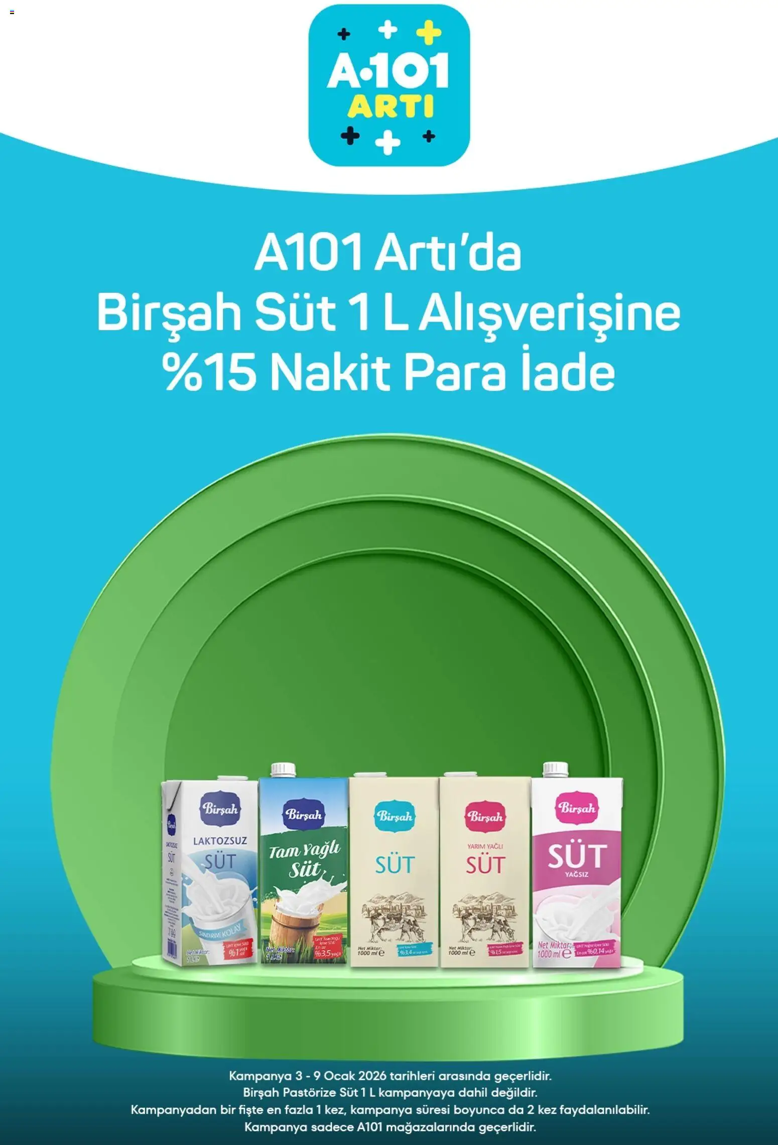 A101 Arti - 03.01.2026 tarihinden itibaren geçerlidir | Sayfa: 8 | Ürünler: Süt, Ocak