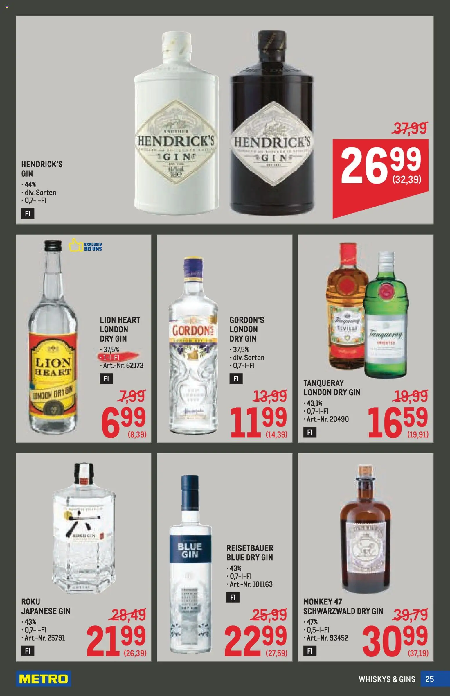 Metro angebote Getränke Spezial gültig ab 30.04.2026 | Seite: 25 | Produkte: Gin