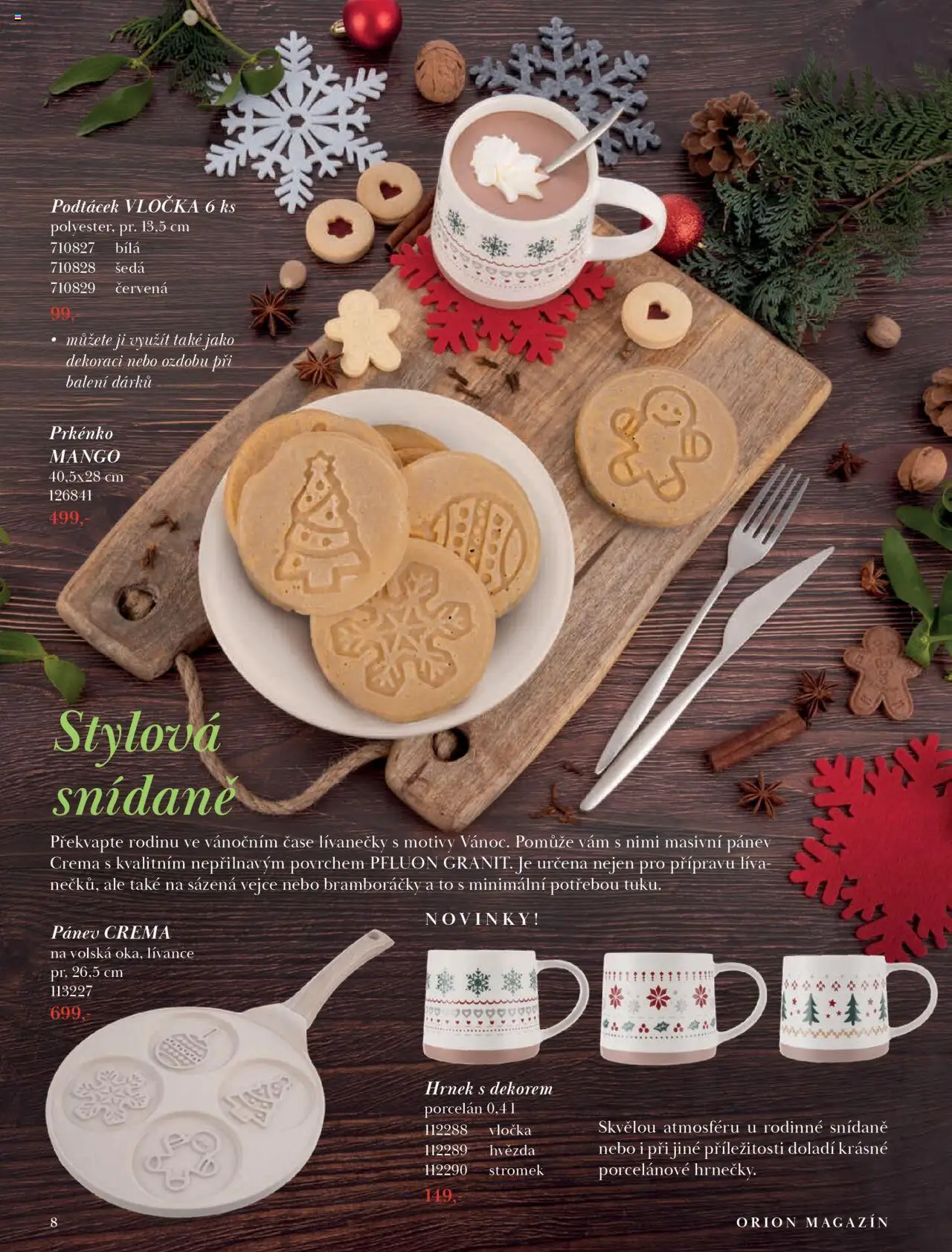 Orion katalog - Podzim/zima od 23.09.2025 | Strana: 8 | Produkty: Pánev, Hrnek, Podtácek, Crema
