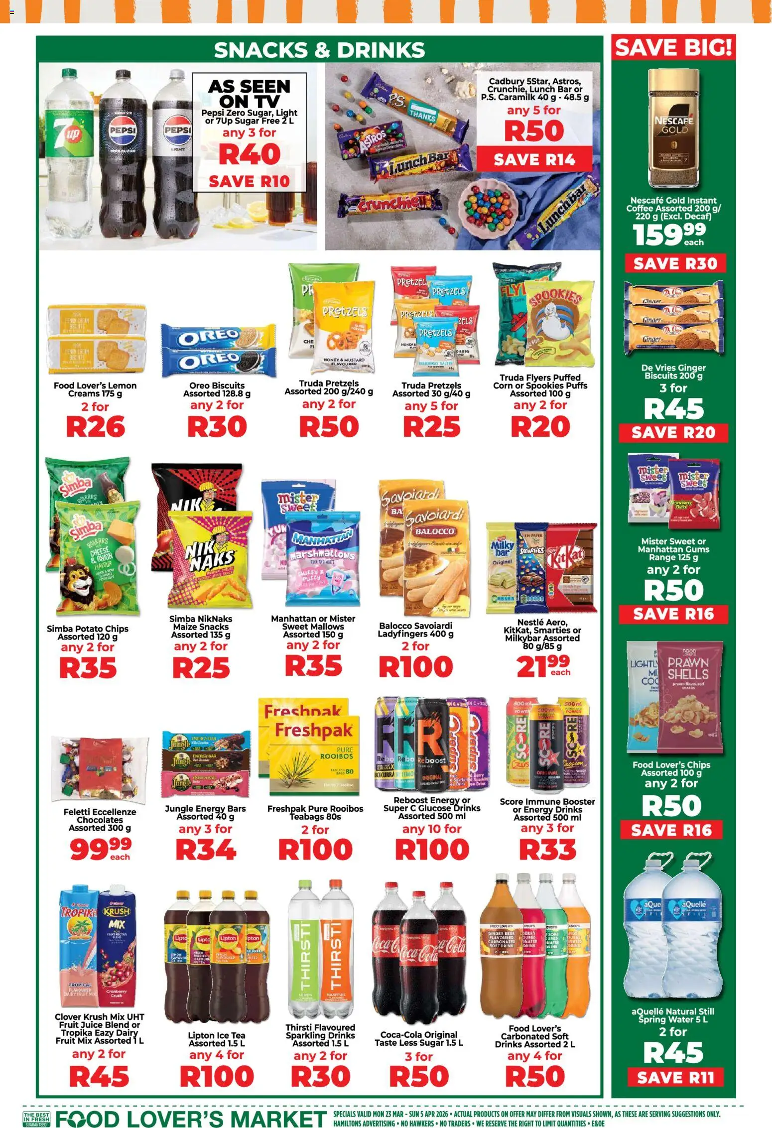 New Food Lover's Market catalogue – valid from 23.03.2026 | Page: 11 | Products: TV, Biscuits, Tea, Lemon