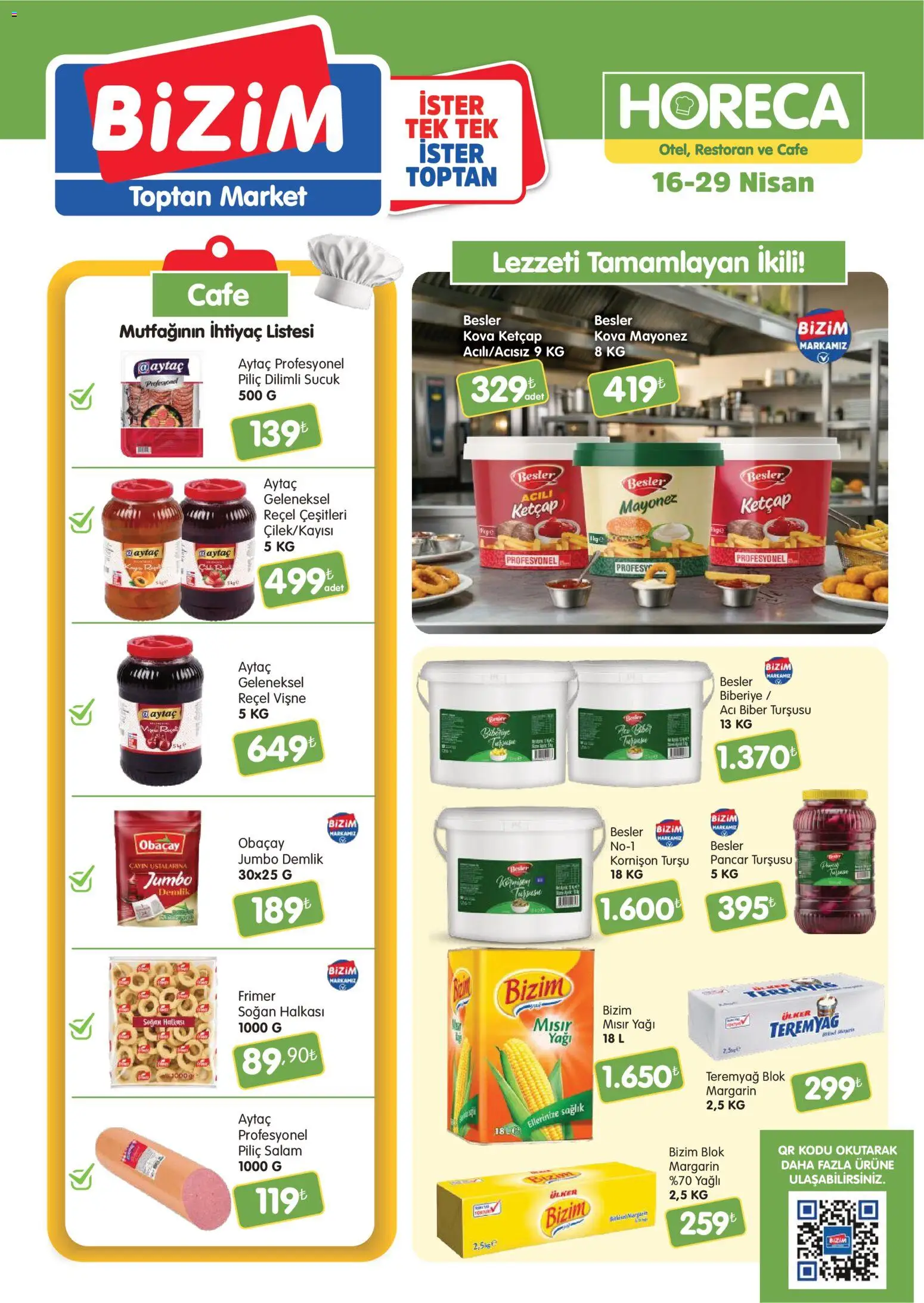 Bizim Toptan - Horeca kataloğu - 16.04.2026 tarihinden itibaren geçerlidir | Sayfa: 1 | Ürünler: Yağ, Soğan, Acı biber, Demlik