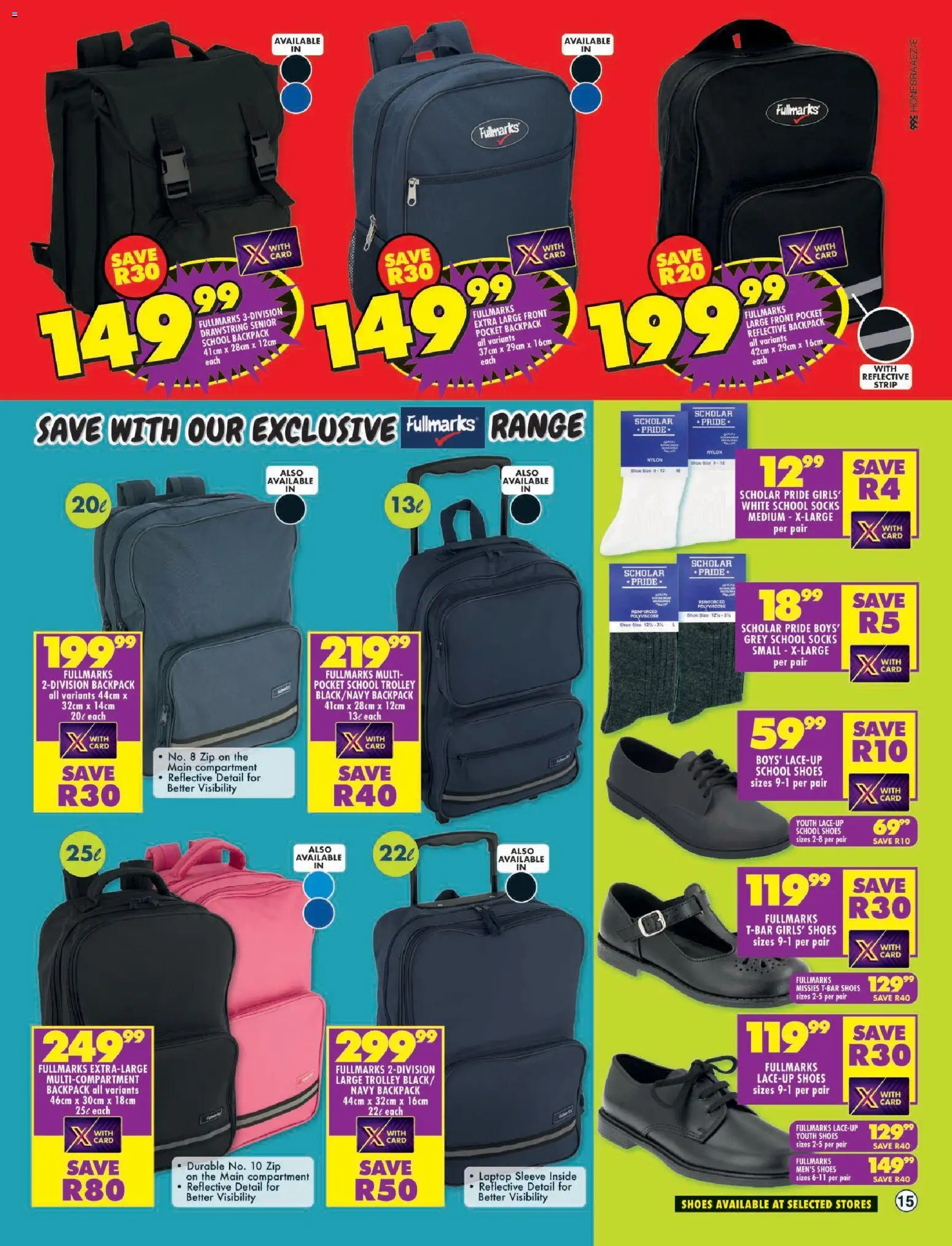 New Shoprite catalogue – valid from 29.12.2025 | Page: 15 | Products: Sim, Socks, Backpack, Laptop