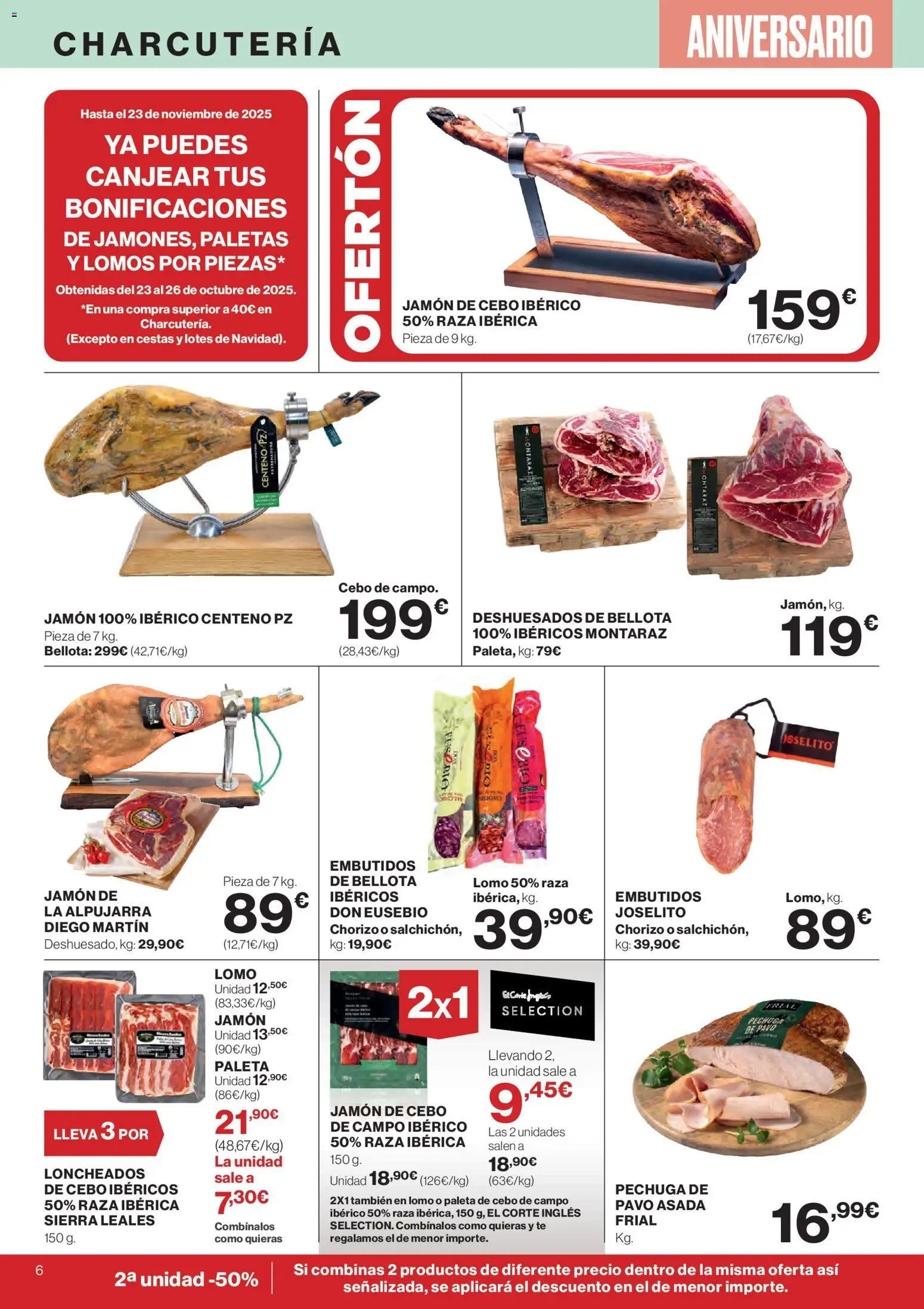 El Corte Inglés ofertas │ válido desde el 06.11.2025 | Página: 6 | Productos: Jamón, Té, Νυχτικό