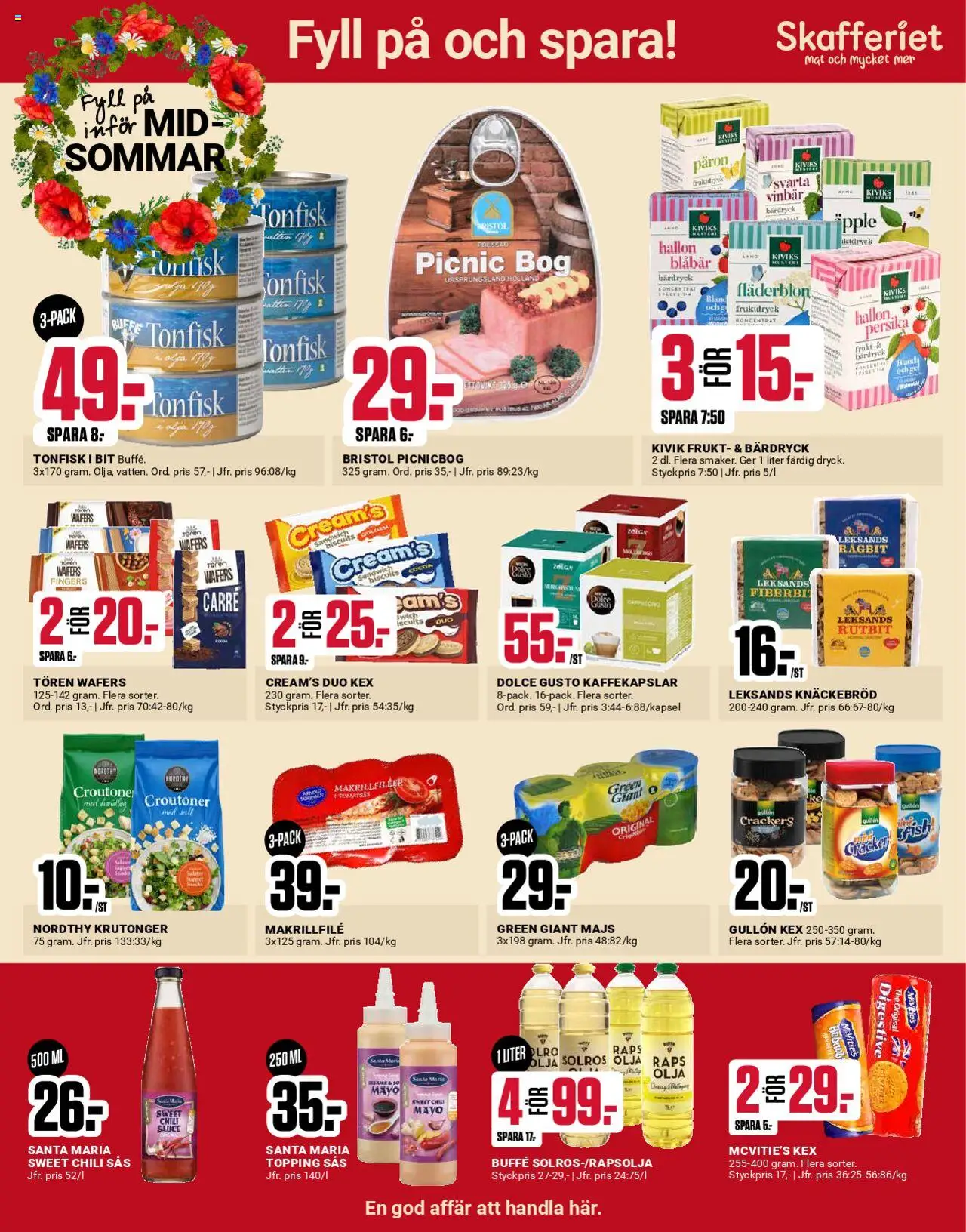 ÖoB reklamblad aktuell från 16.06.2025 | Sida: 2 | Produkter: Sandwich, Digestive, Knäckebröd, Kaffekapslar