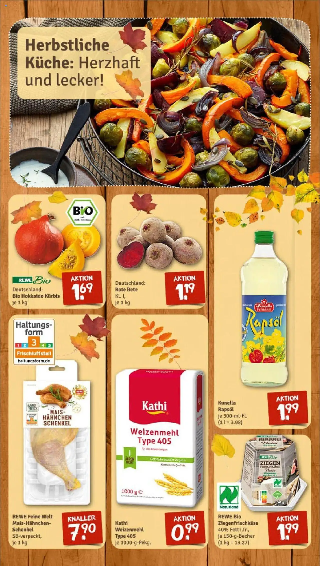 Rewe prospekt Welzow	 – gültig ab 13.10.2025 | Seite: 8 | Produkte: Hahnchen, Rapsöl, Kürbis, Frischkase