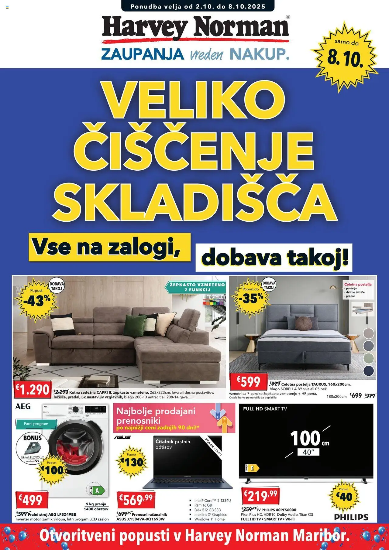 Novi Harvey Norman katalog ponudbe – veljaven od 02.10.2025 | Stran: 1 | Izdelki: Racunalnik, Likalnik, Ležišče, Vzmetnica