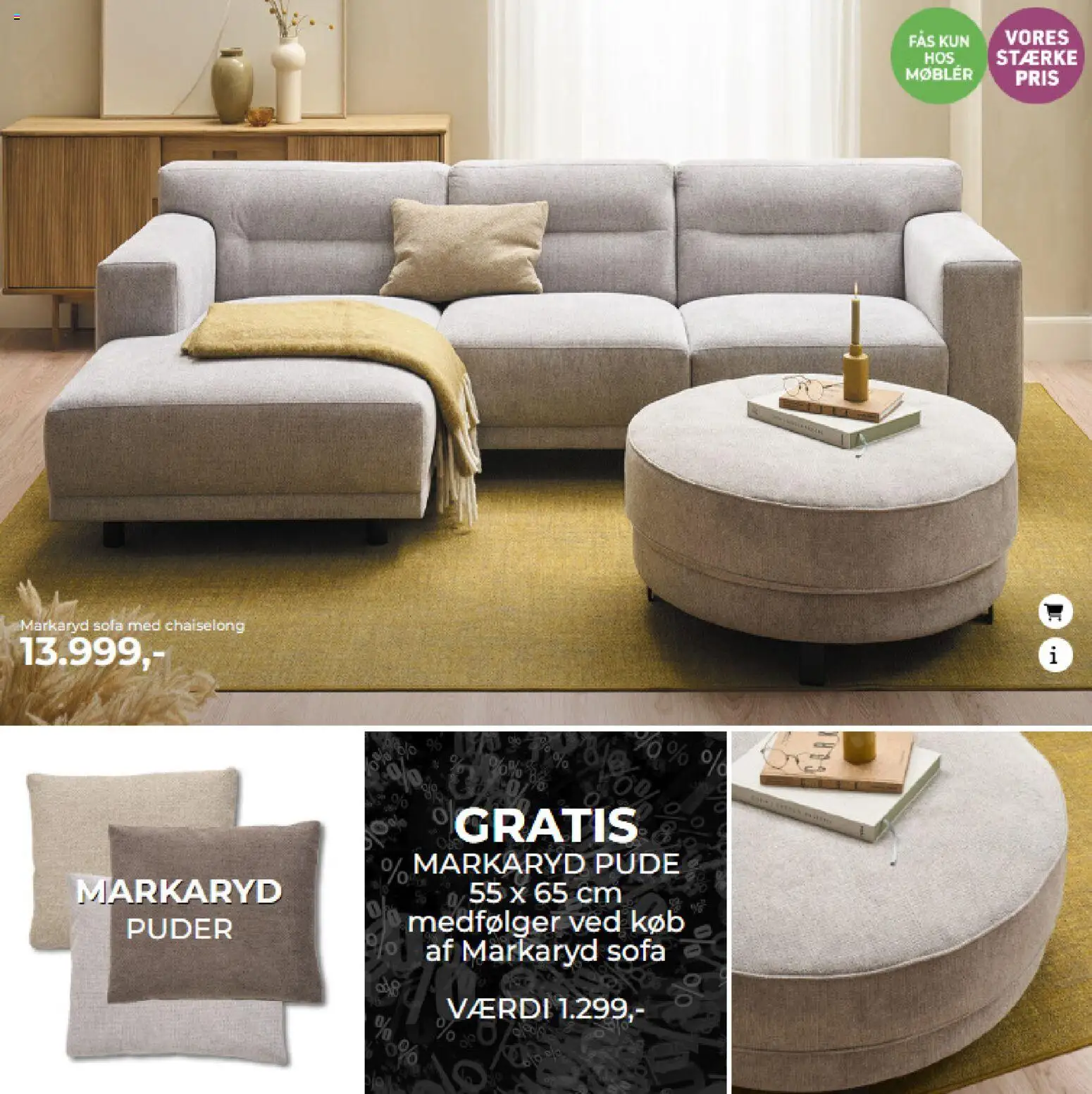 Møblér tilbudsavis – gyldig fra 31.10.2025 | Side: 9 | Produkter: Pude, Sofa