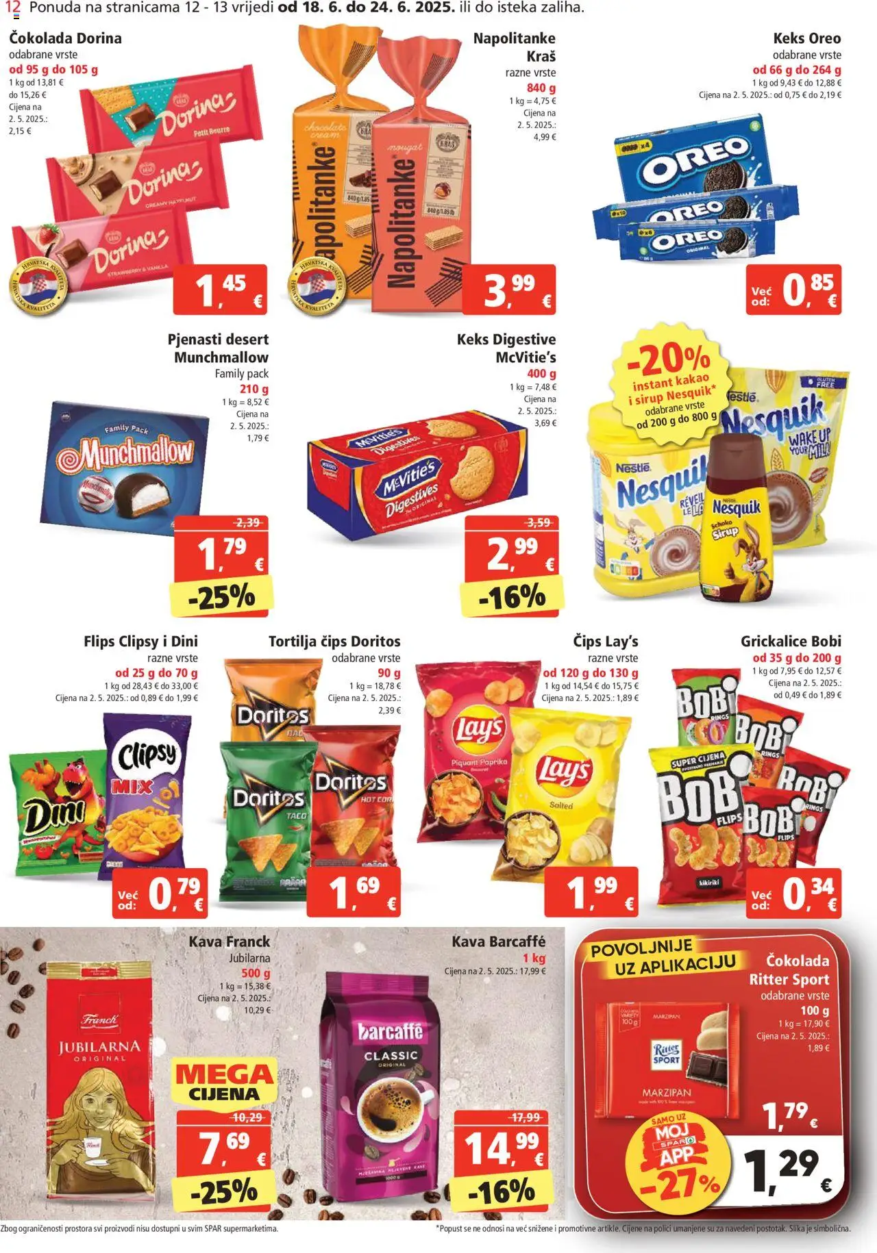 Spar katalog | vrijedi od 18.06.2025 | Stranica: 12 | Proizvodi: Kava, Čips, Kikiriki, Kakao