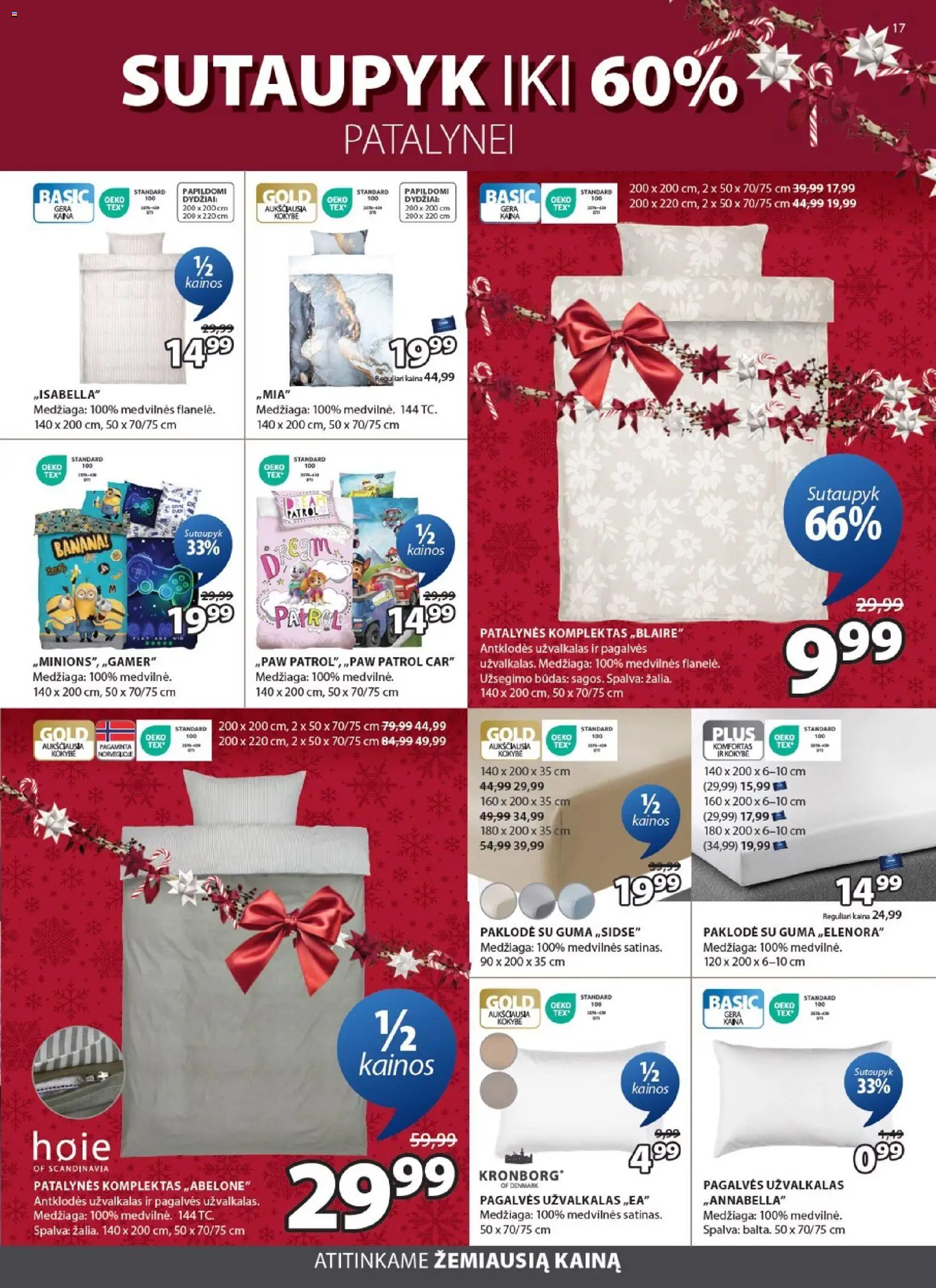 JYSK akcijos nuo 16.12.2025 | Puslapis: 17 | Prekių: Patalynės komplektas, Užvalkalas