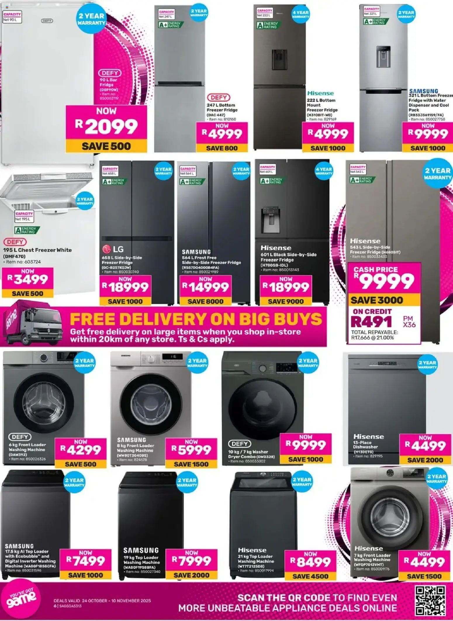 Game - Almost Anything Goes This Black Friday valid from 24.10.2025 | Page: 6 | Products: Water, Dryer, Fridge, Game