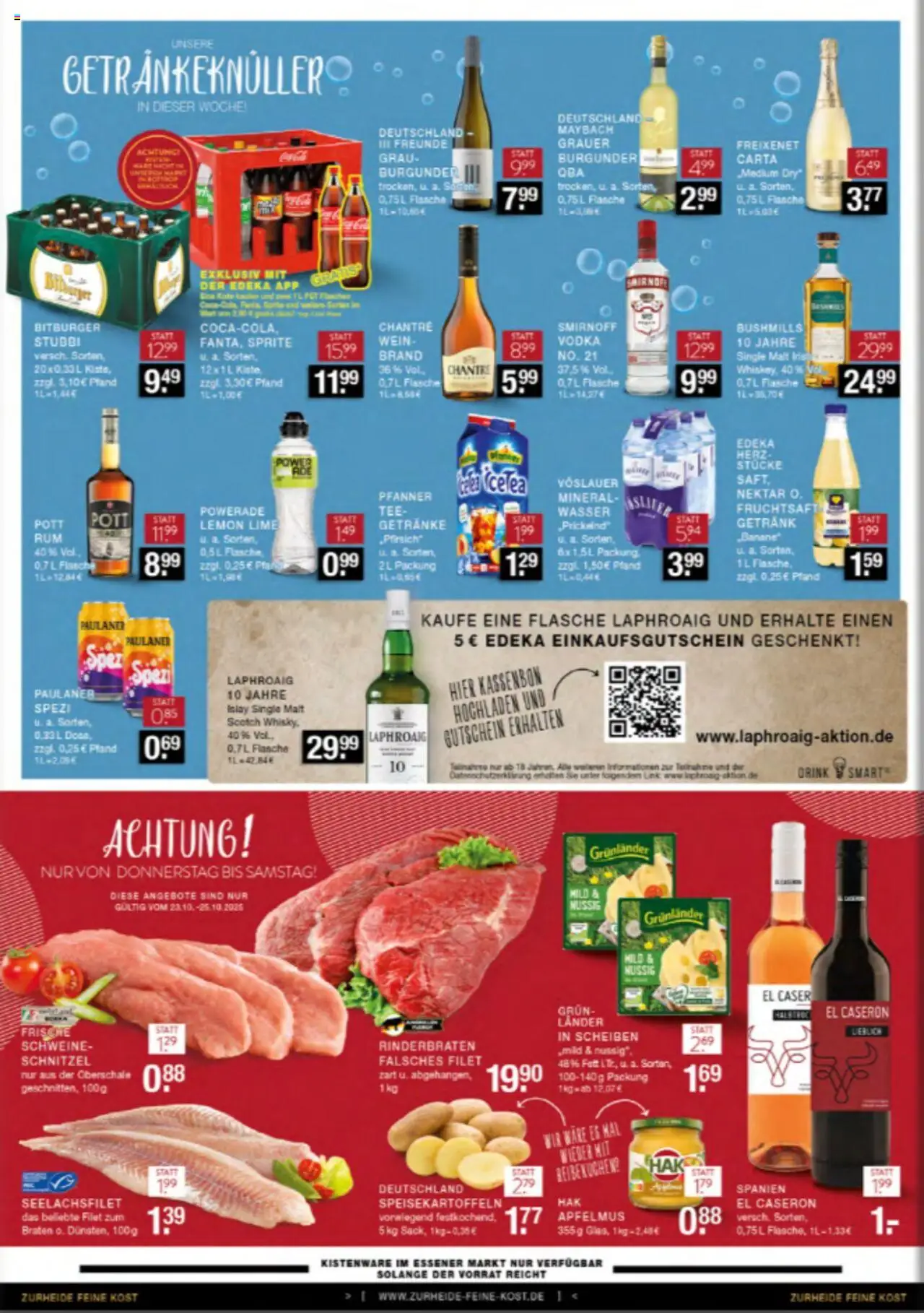 Edeka Zurheide Prospekt 	 – gültig ab 20.10.2025 | Seite: 8 | Produkte: Freixenet, Schnitzel, Grunlander, Smirnoff