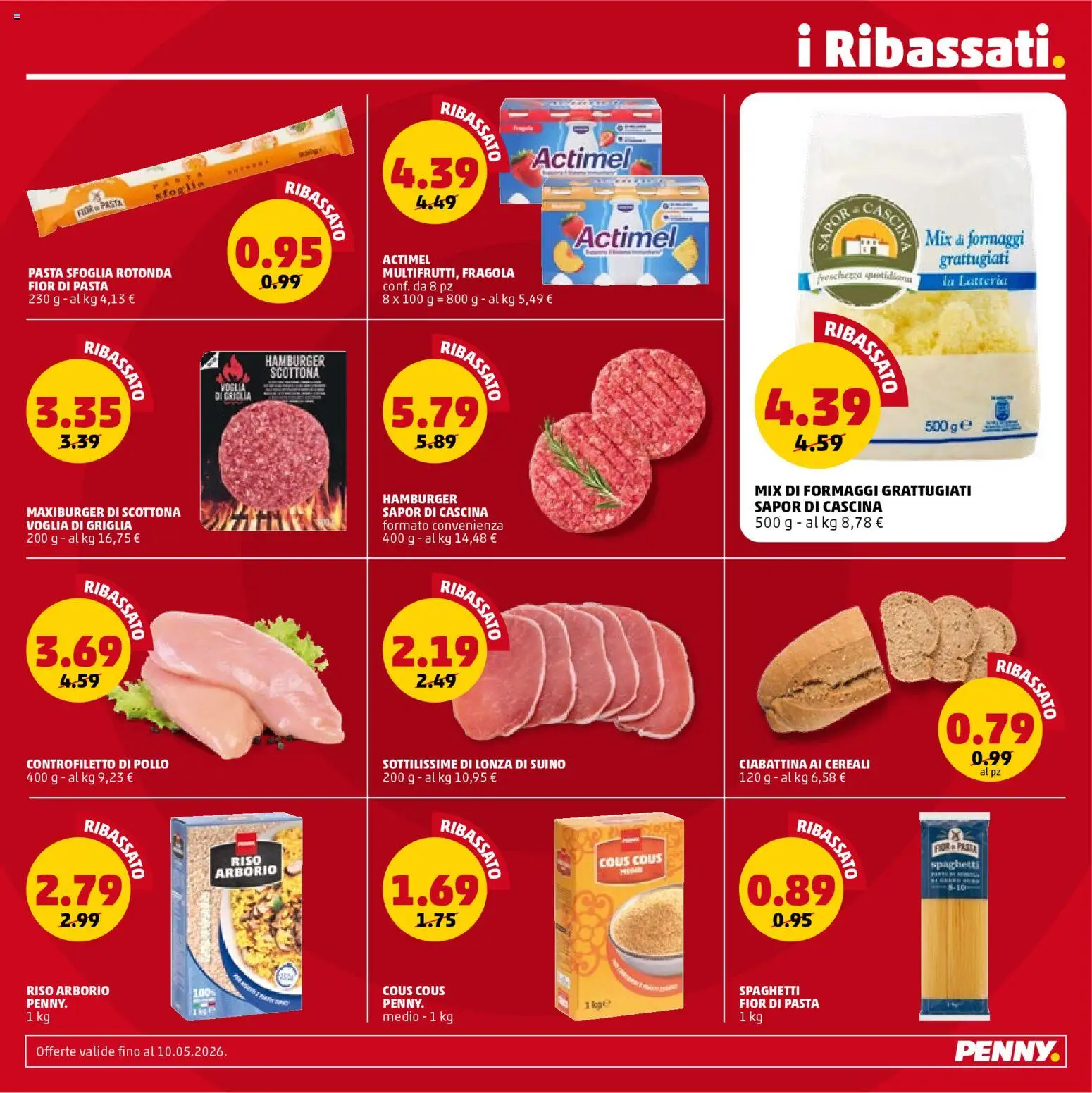 Volantino PENNY del 09.04.2026 | Pagina: 3 | Prodotti: Riso, Pasta sfoglia, Pasta, Hamburger