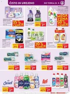 Novi Spar katalog ponudbe – veljaven od 17.09.2025 | Stran: 33 | Izdelki: Higienski vložki, Plenice, Toaletni papir, Detergent