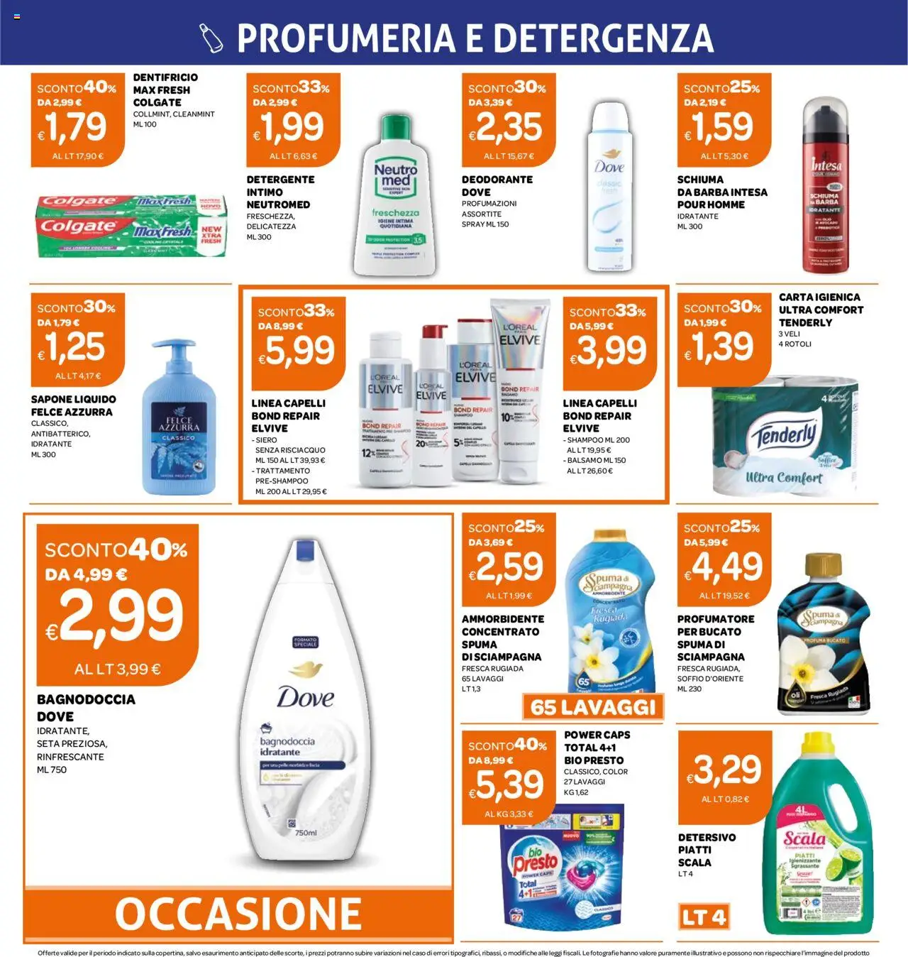 Volantino Ekom del 12.08.2025 | Pagina: 4 | Prodotti: Shampoo, Carta igienica, Deodorante, Intimo