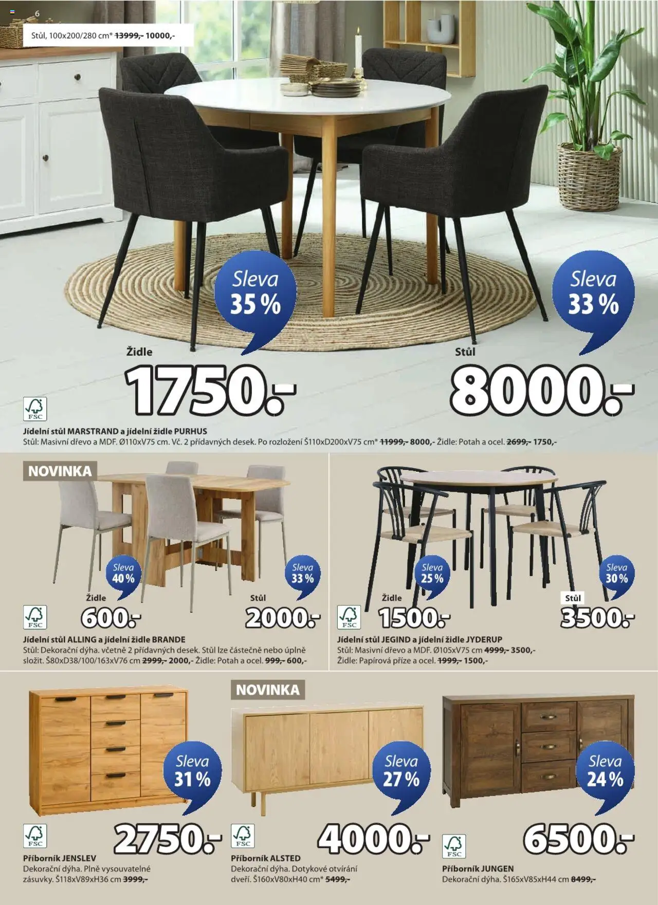 JYSK leták od 17.09.2025 | Strana: 6 | Produkty: Stůl, Židle, Příborník