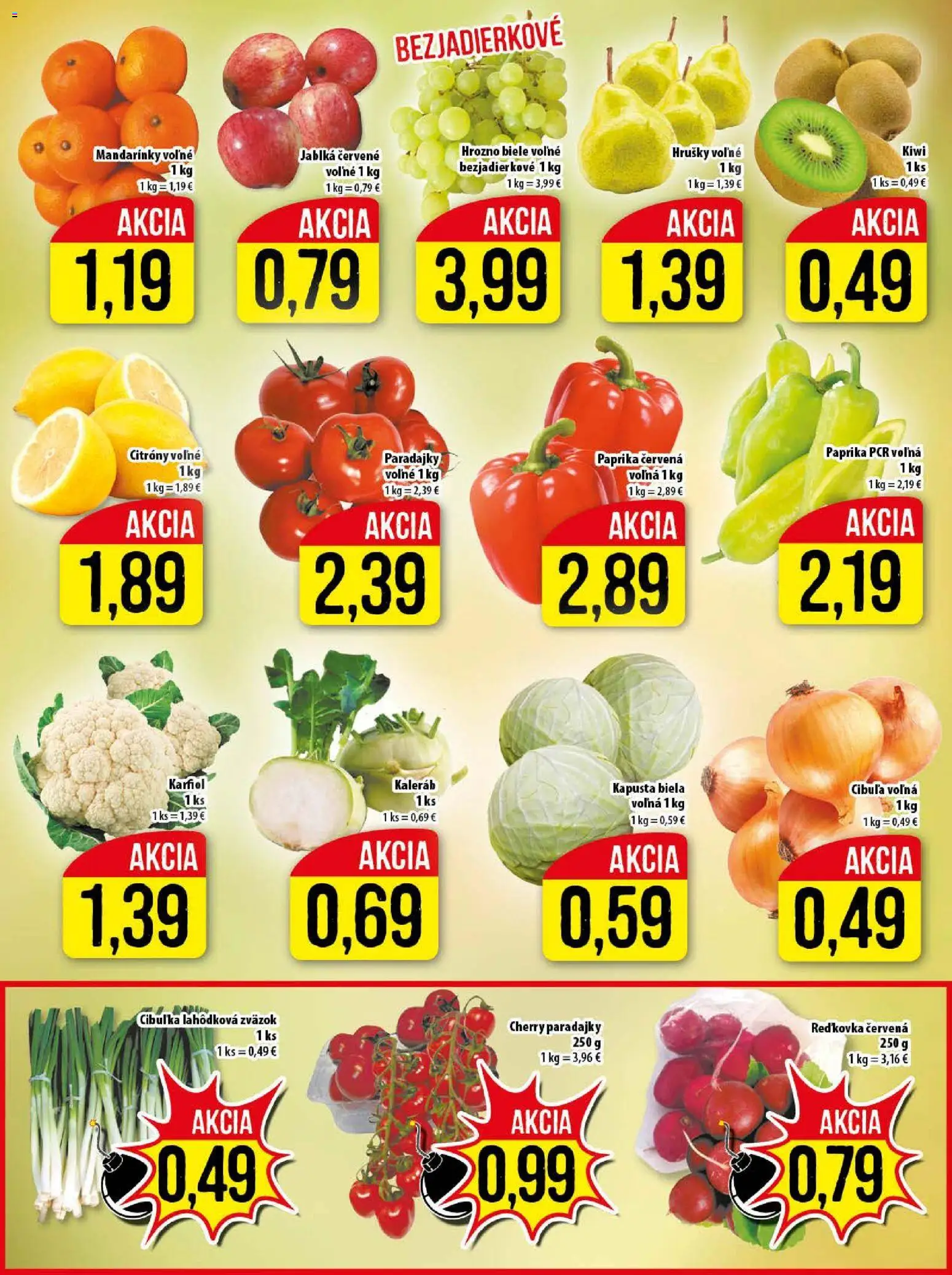 Nové Klas akcie – leták je platný od 29.12.2025 | Strana: 6 | Produkty: Paradajky, Kapusta biela, Kiwi, Cherry paradajky