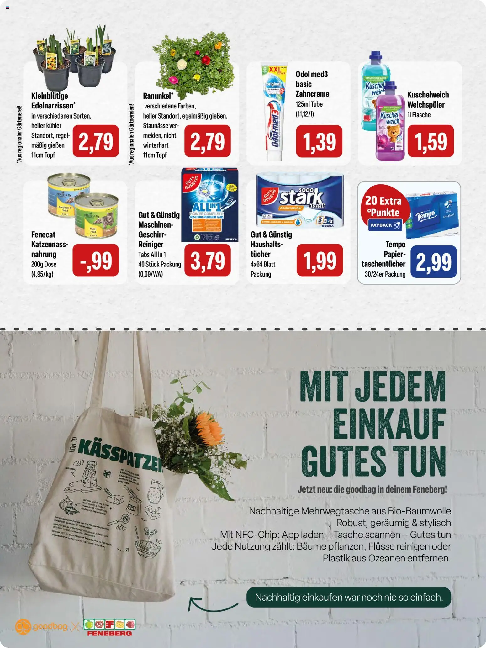 Feneberg Angebote – gültig ab 12.03.2026 | Seite: 15 | Produkte: Tasche, Kuschelweich, Weichspüler, Tempo