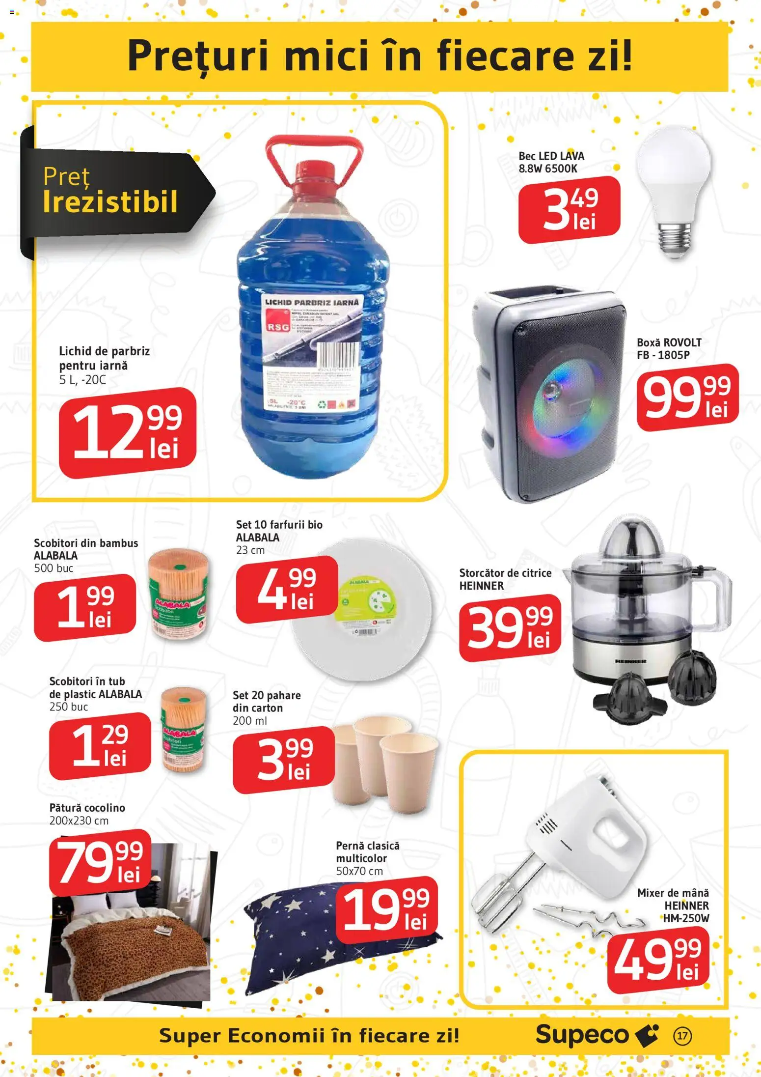 Noul catalog Supeco – valabil de la 27.12.2025 | Pagină: 17 | Produse: Pahare, Pernă, Pătură, Babak