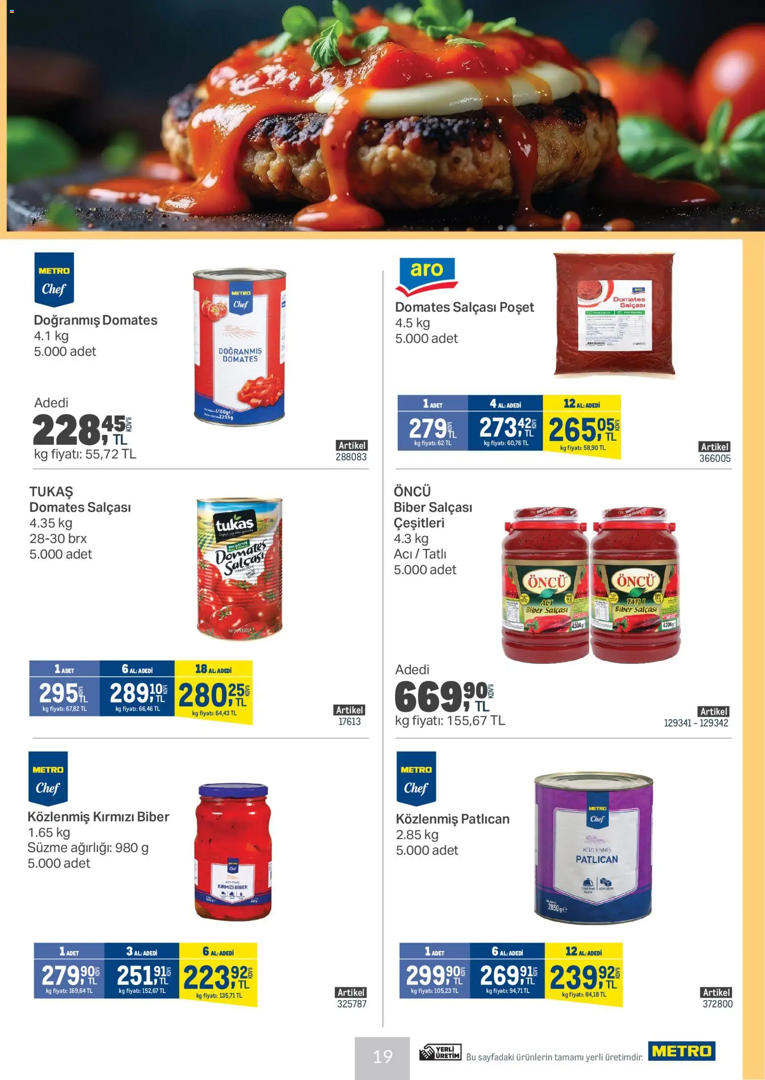 Metro - Et Tavuk ve Köfte Restoranları - 14.01.2026 tarihinden itibaren geçerlidir | Sayfa: 19 | Ürünler: Domates, Biber, Patlıcan, Kırmızı biber
