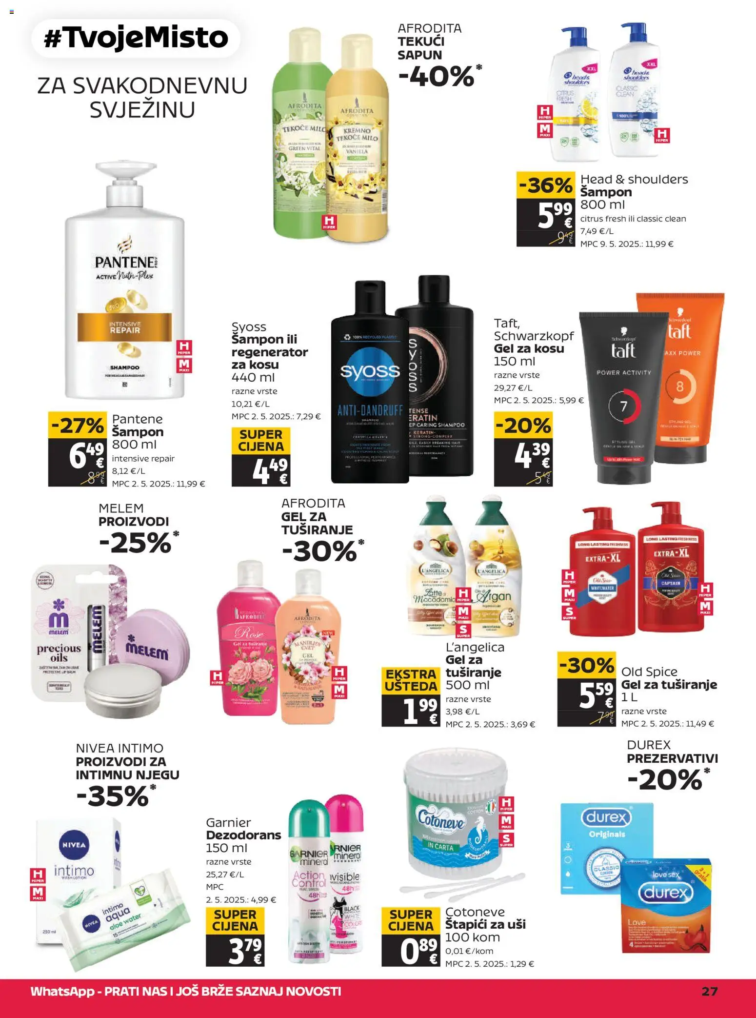 Tommy katalog | vrijedi od 26.03.2026 | Stranica: 27 | Proizvodi: Regenerator, Štapići za uši, Sapun, Gel za tuširanje