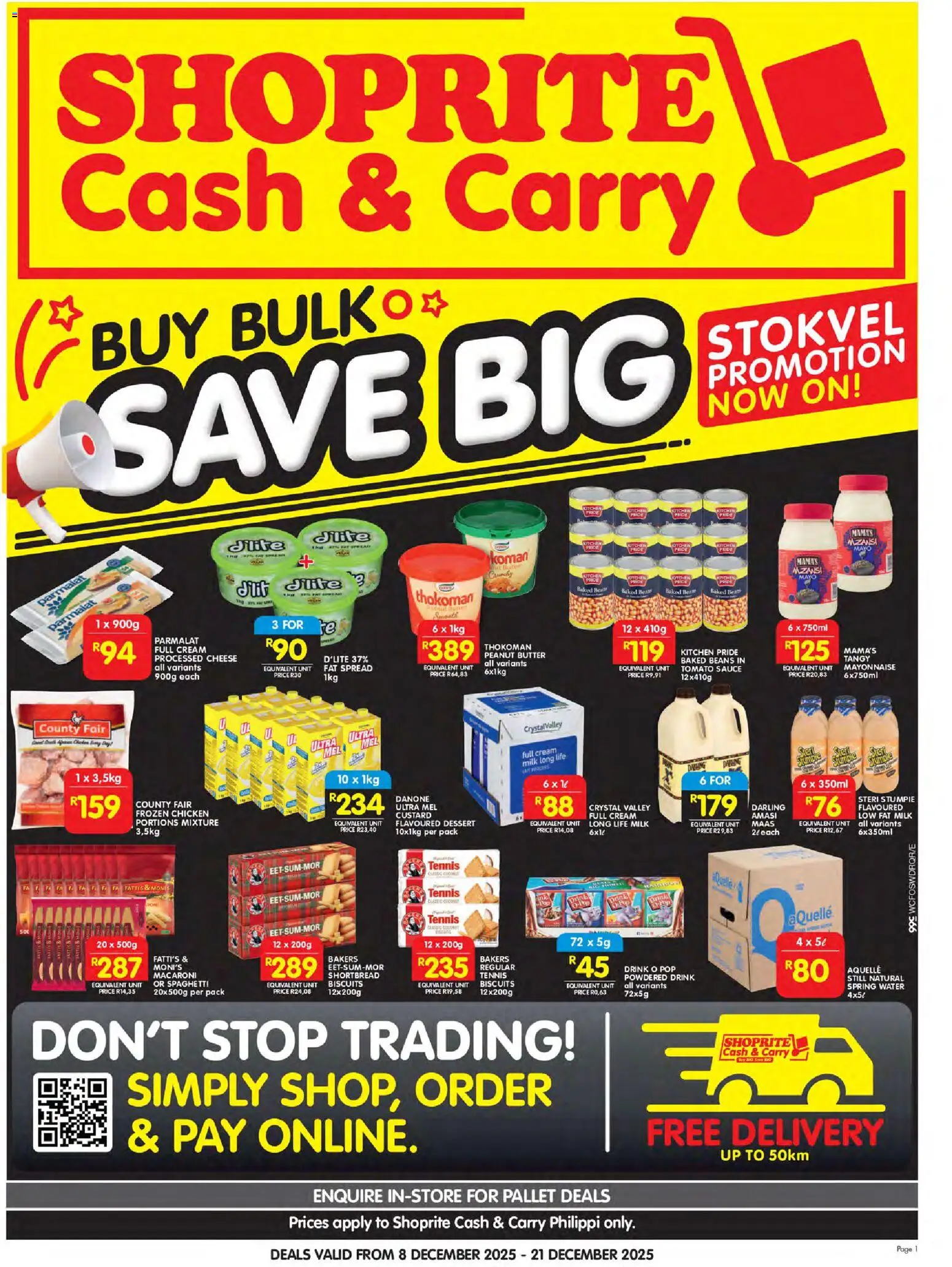 New Shoprite catalogue – valid from 08.12.2025 | Page: 5 | Products: Cheese, Tomato sauce, Cream, Fat spread