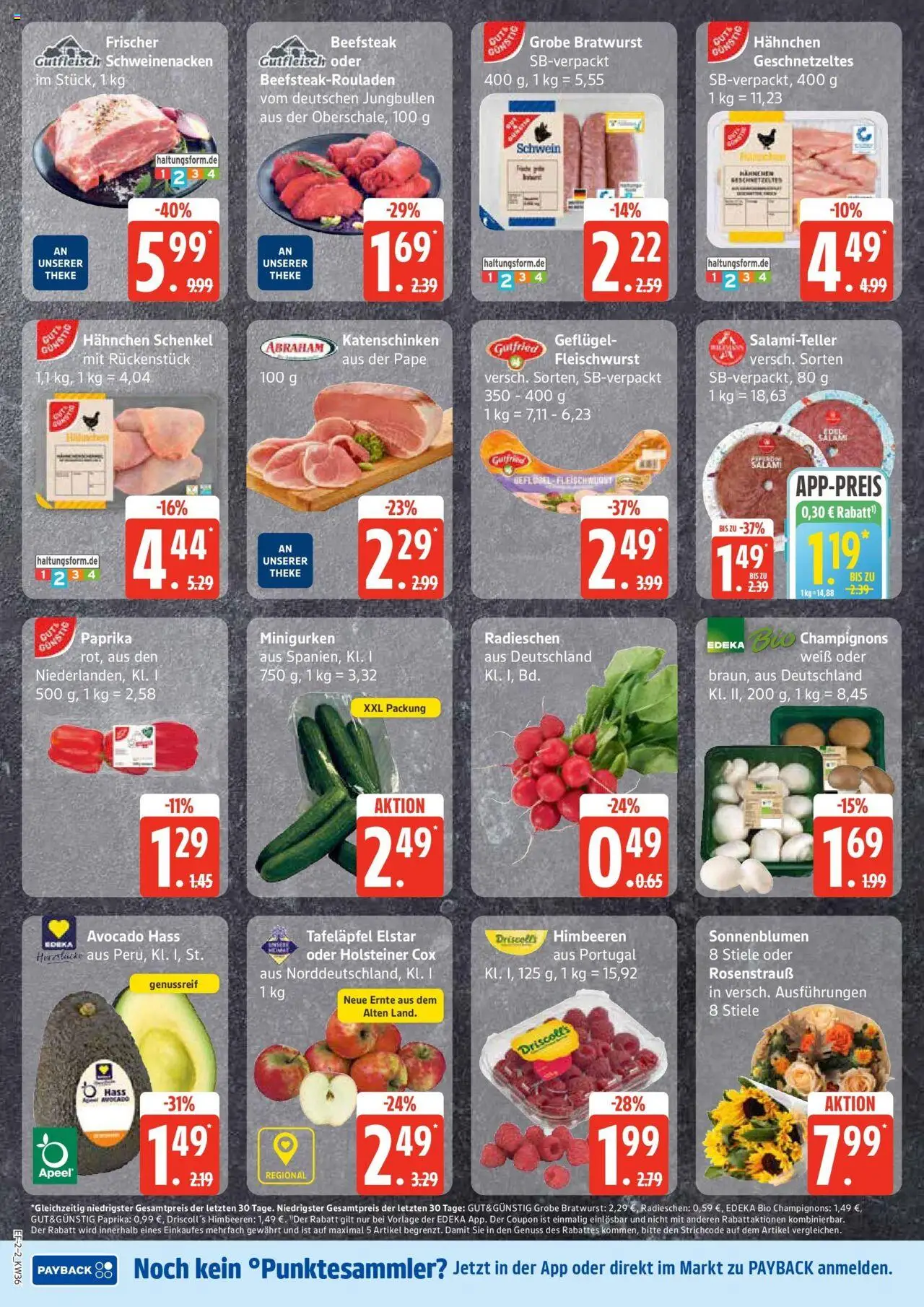 Edeka prospekt Luhnstedt	 – gültig ab 01.09.2025 | Seite: 2 | Produkte: Avocado, Champignons, Paprika, Steak