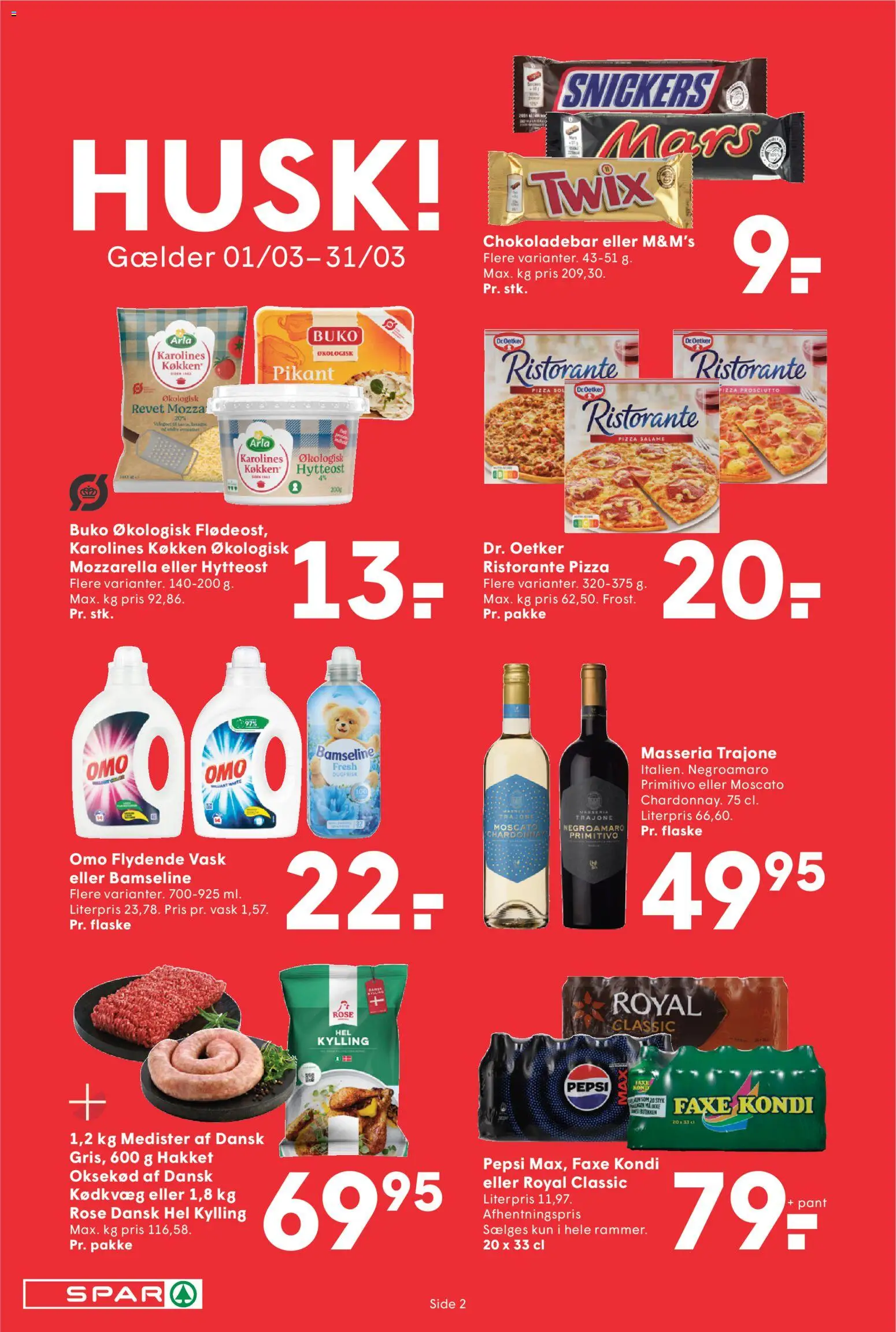 Spar tilbudsavis – gyldig fra 27.02.2026 | Side: 2 | Produkter: Hytteost, Faxe Kondi, Mozzarella, Pepsi