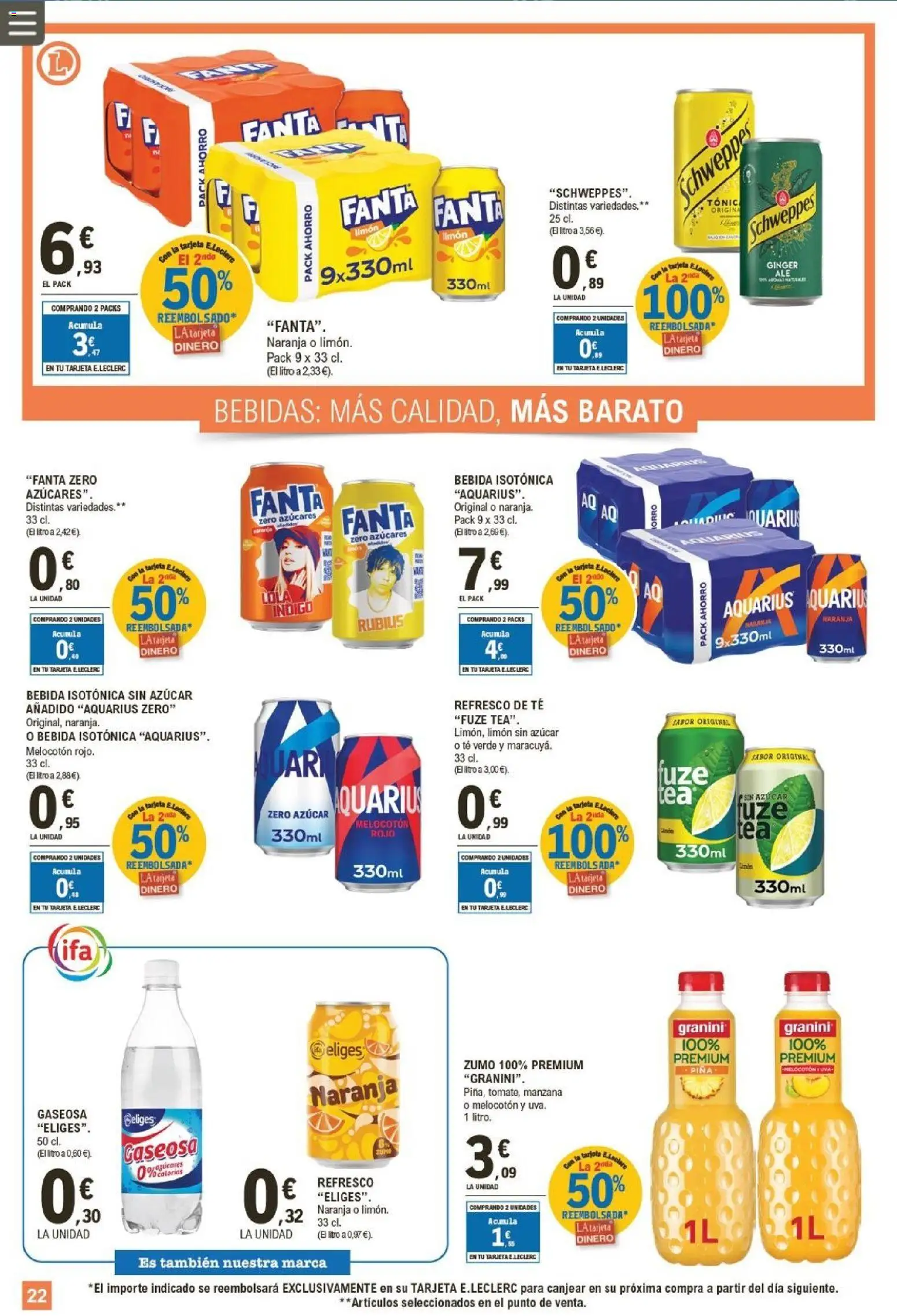 E.Leclerc folleto │ válido desde el 05.11.2025 | Página: 22 | Productos: Ροζ πιπέρι, Manzana, Té, Gaseosa