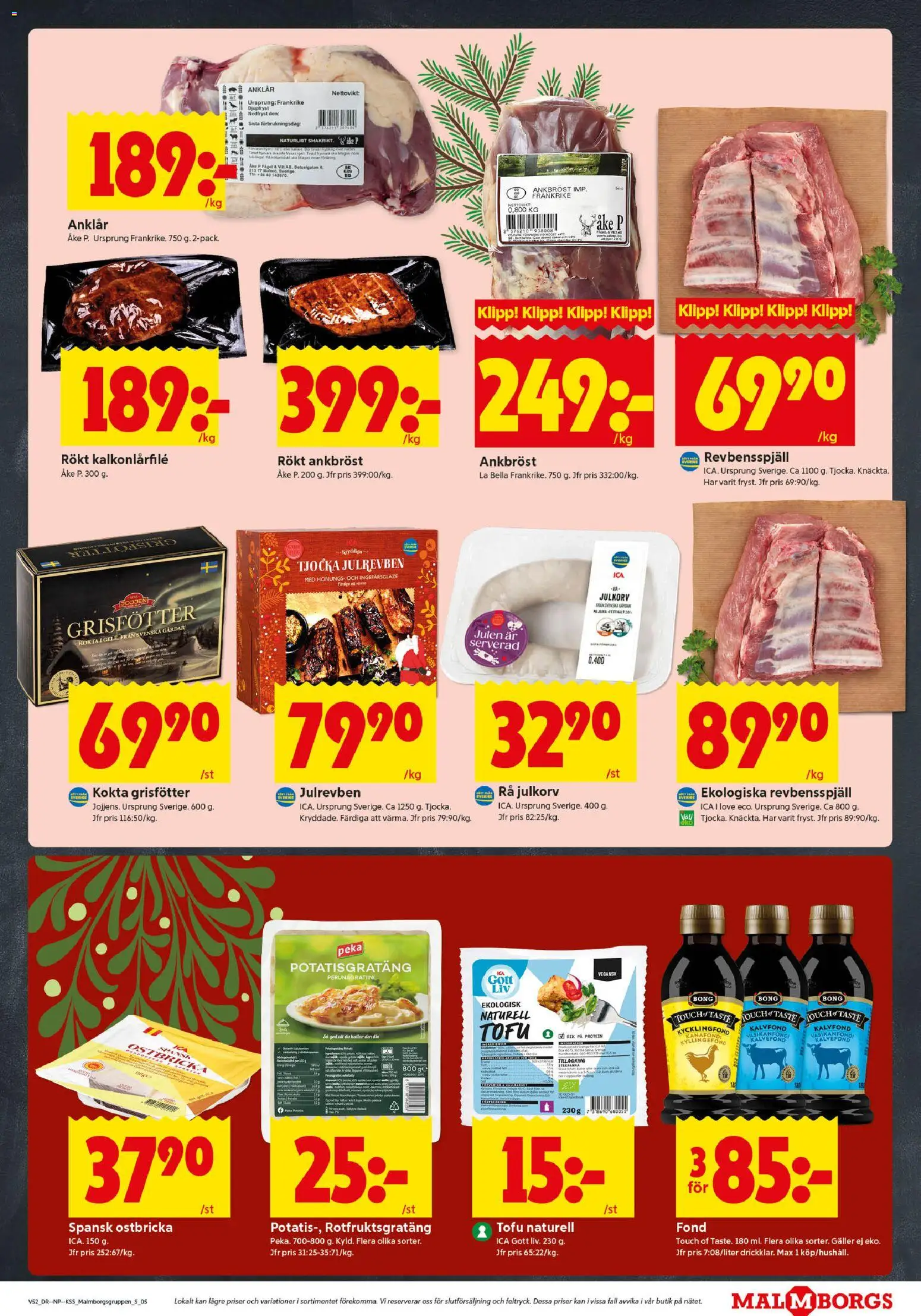ICA Kvantum reklamblad aktuell från 22.12.2025 | Sida: 5 | Produkter: Revbensspjäll, Galler, Potatisgratäng, Fond