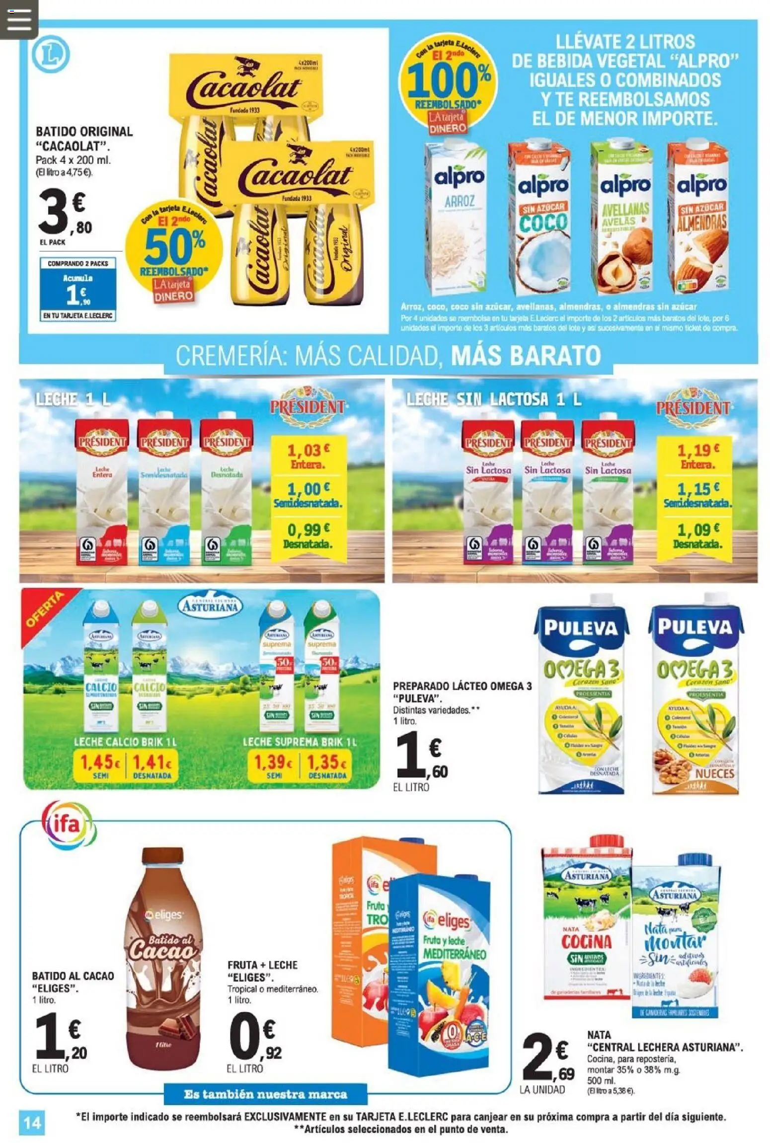 E.Leclerc folleto │ válido desde el 08.04.2026 | Página: 14 | Productos: Κρεμάστρα, Leche, Té, Φρυγανιές σικάλεως