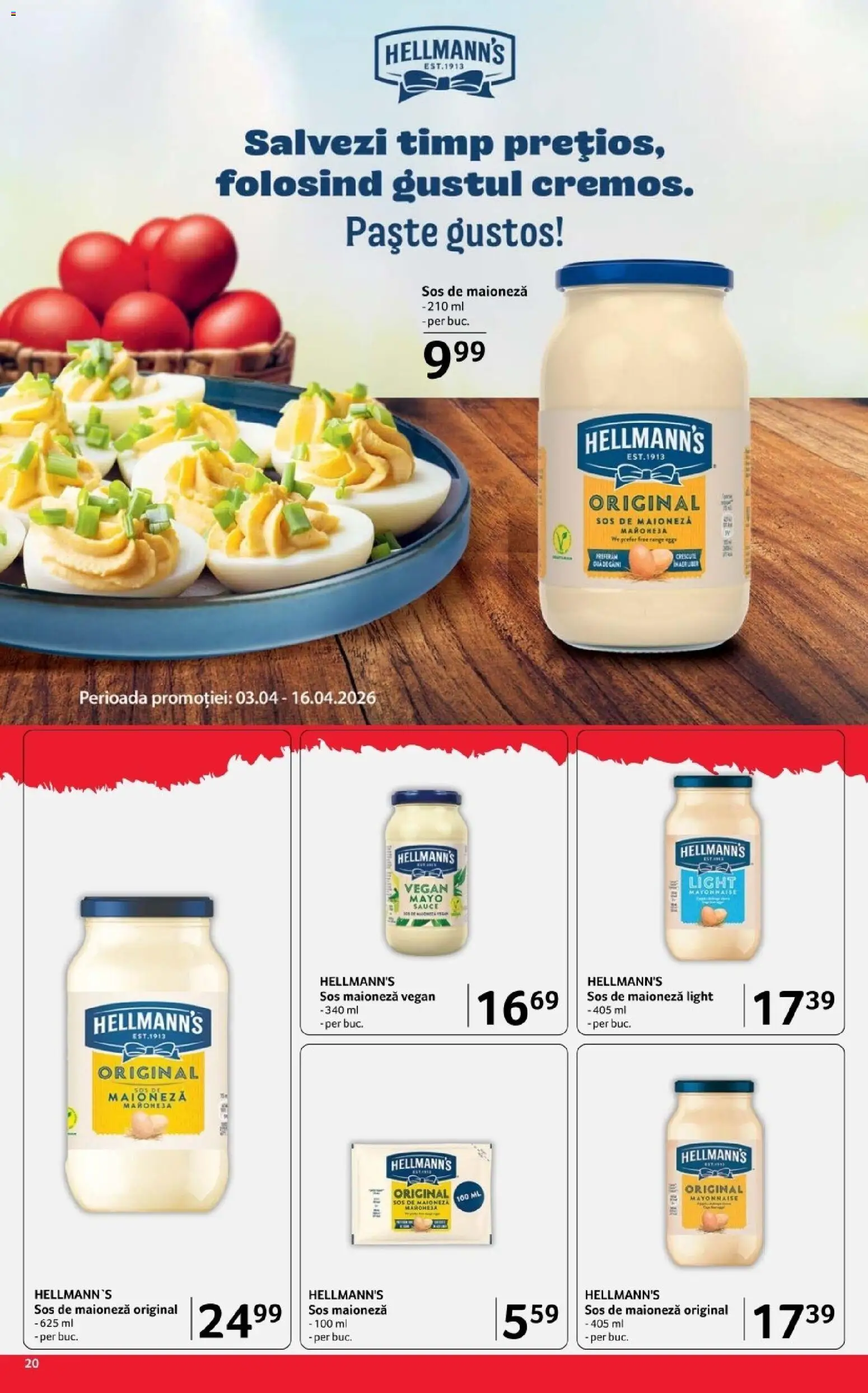 Noul catalog Selgros – valabil de la 03.04.2026 | Pagină: 20 | Produse: Paste, Maioneză, Sos