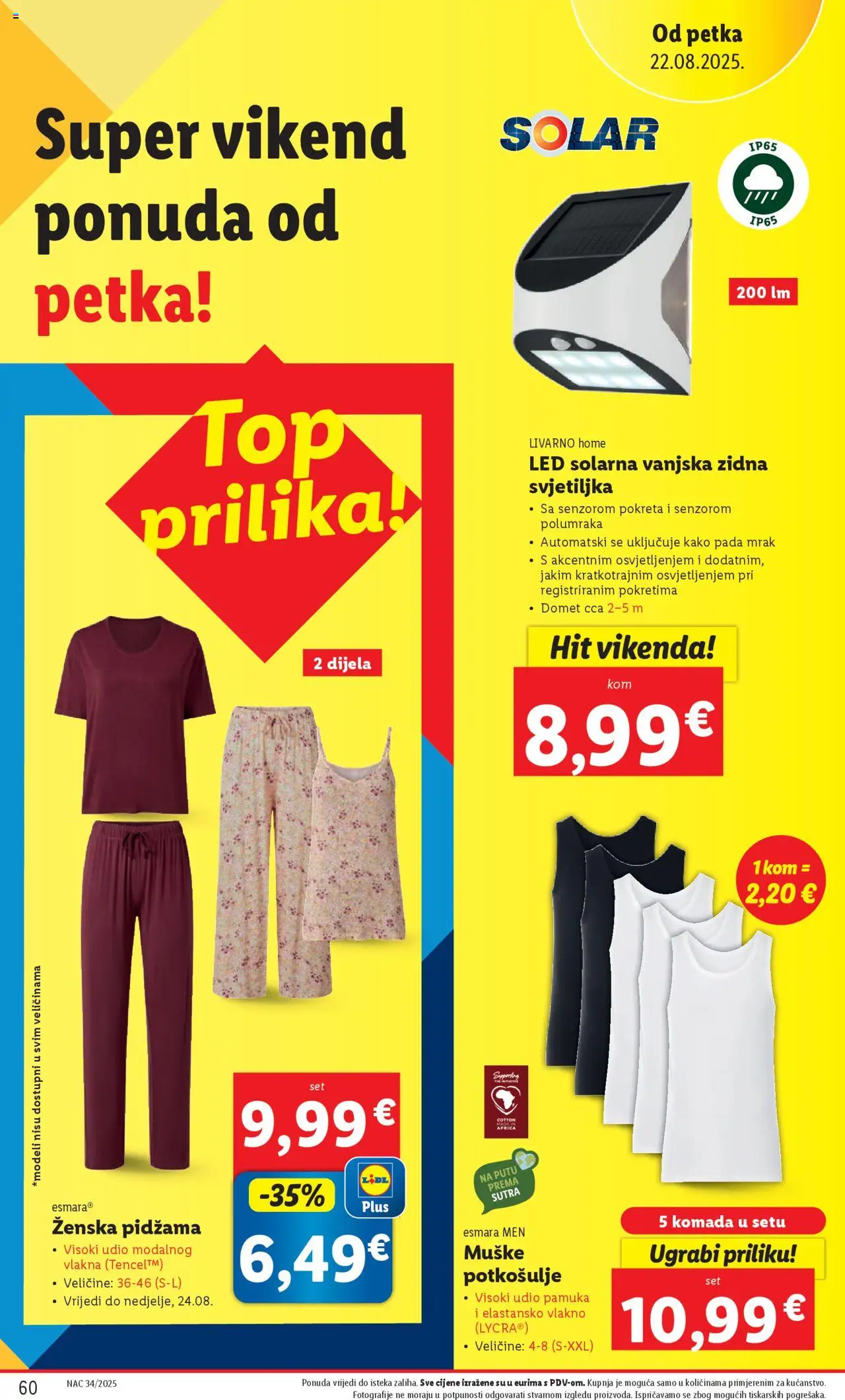 Lidl katalog | vrijedi od 18.08.2025 | Stranica: 60 | Proizvodi: Svjetiljka, Pidžama