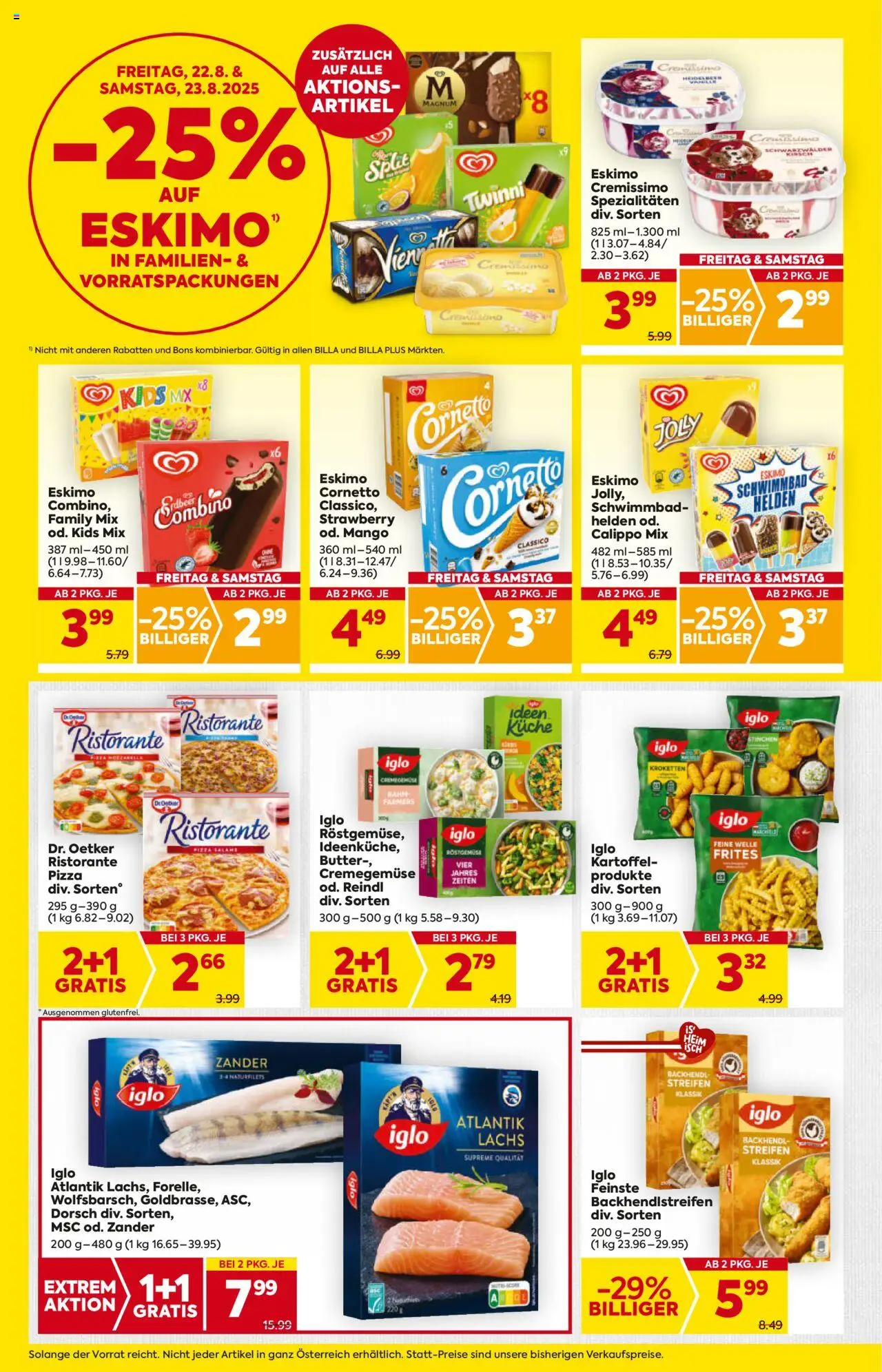Billa AT akciós ujság - amely érvényes a következő dátumtól: 21.08.2025 | Oldal: 10 | Termékek: Magnum, Pizza, Mangó