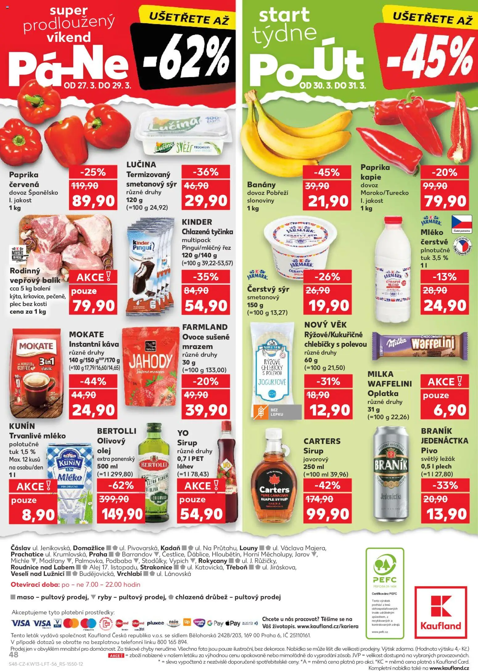 Kaufland leták - Praha 4 od 25.03.2026 | Strana: 48 | Produkty: Lučina, Milka, Ryby, Plech